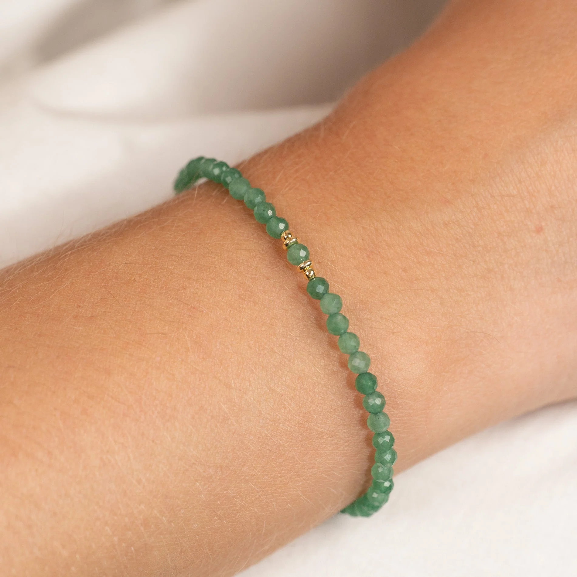 ALINA GREEN AVENTURINE GOLDEN BRACELET - Image 2