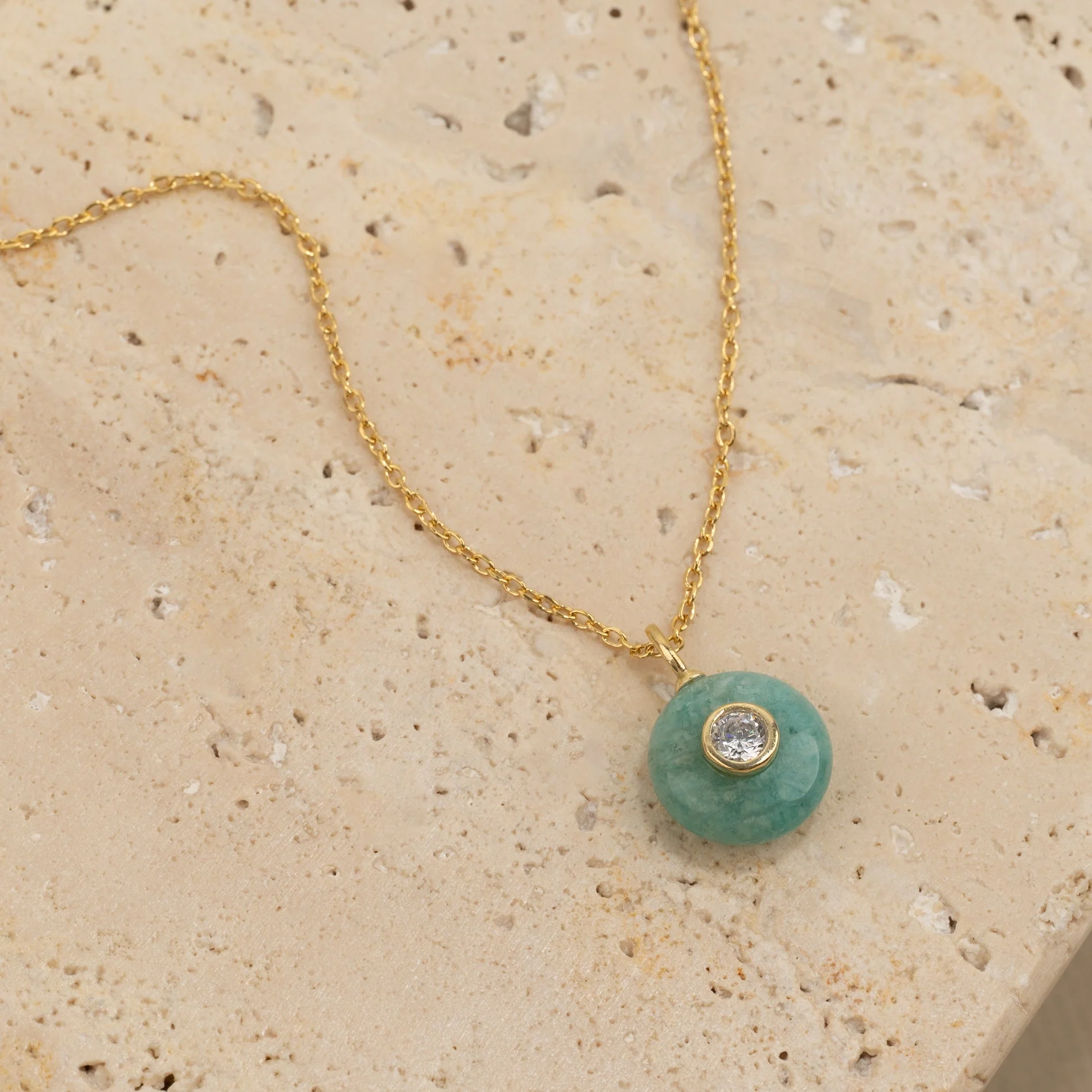 AMINA AMAZONITE GOLDEN PENDANT - Image 3