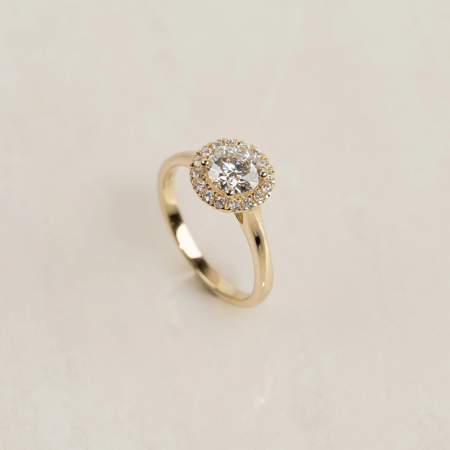 SIMPLE CATHEDRAL HALO DIAMOND RING - 1.25ct