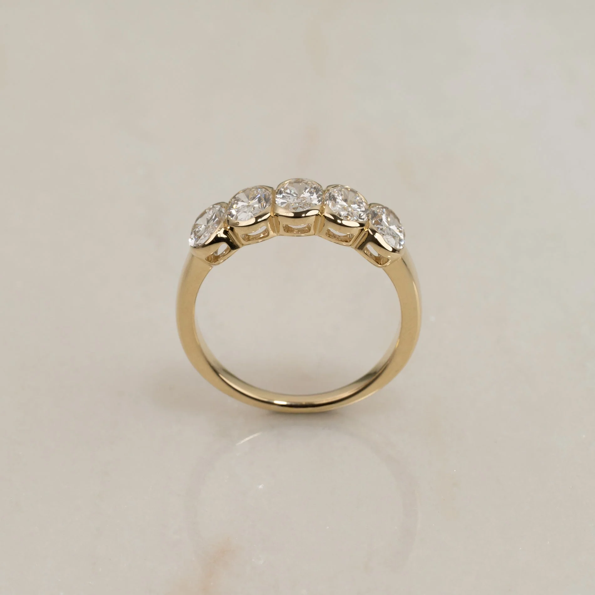 BEZEL-SET FIVE STONE OVAL-CUT LAB DIAMOND RING - 2.0ct - Image 3