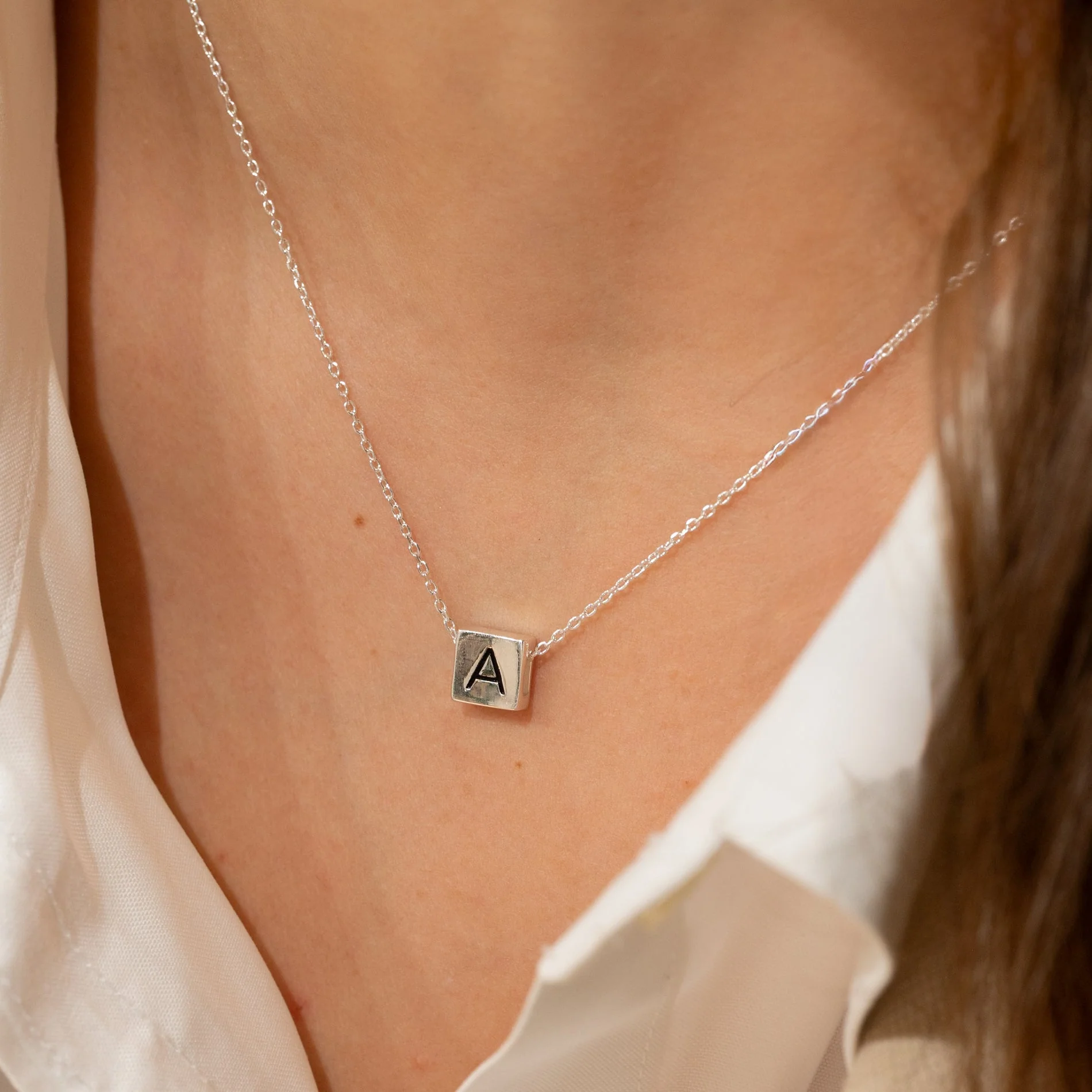 BOX LETTER SILVER PENDANT - Image 2