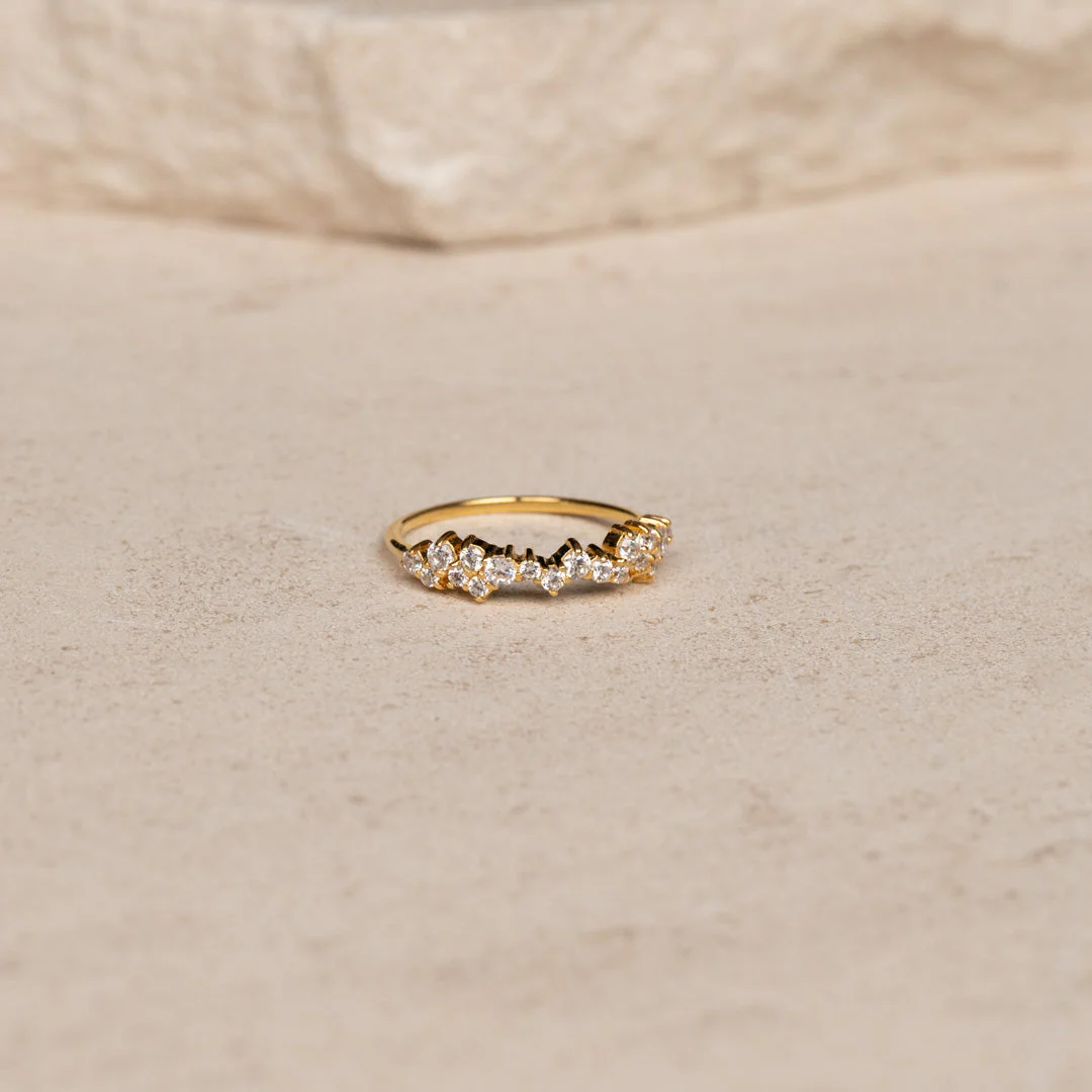 CLAIR CRYSTAL GOLDEN RING
