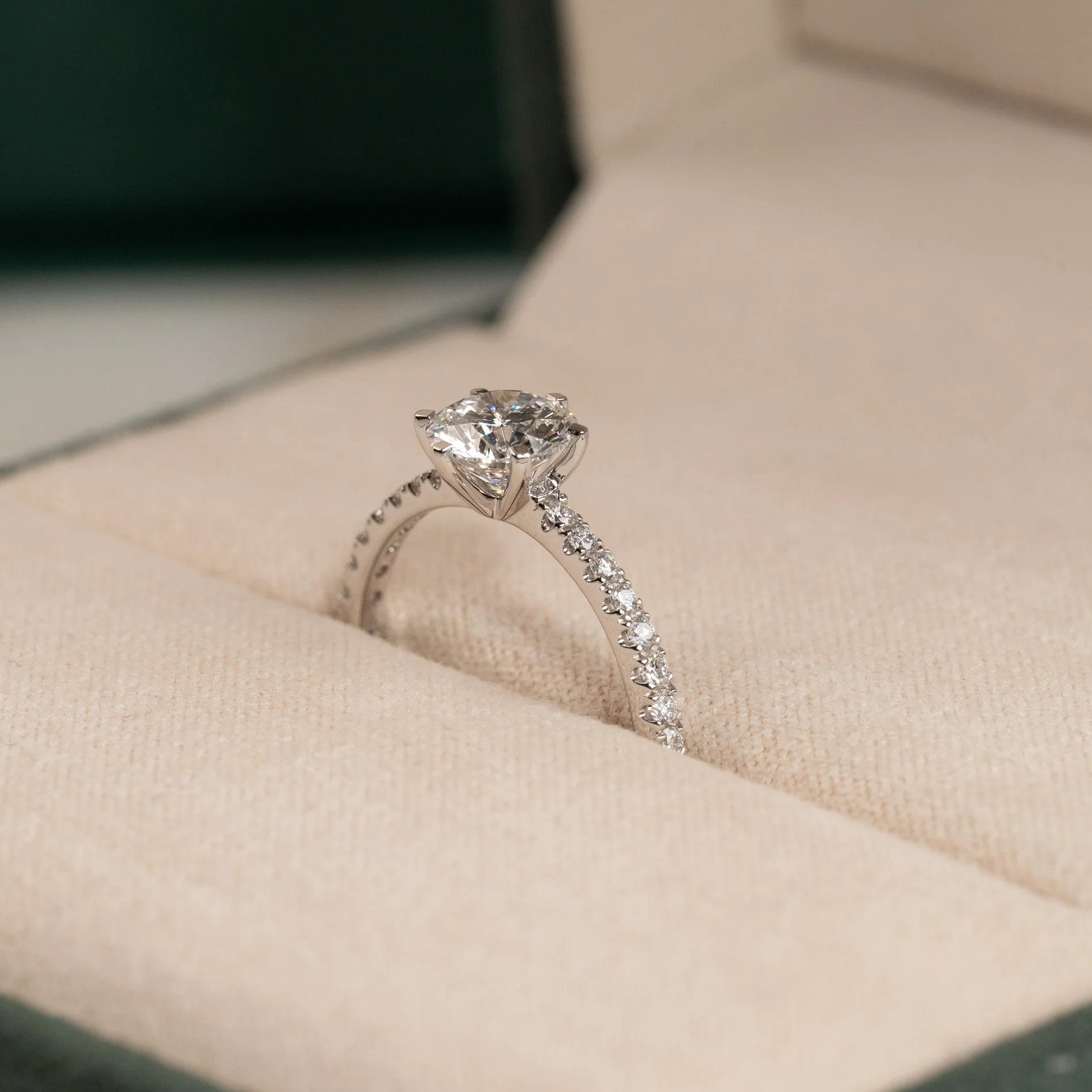 CLASSIC 6-PRONG ALLIANCE LAB-DIAMOND RING - 1.2ct - WG - Image 3