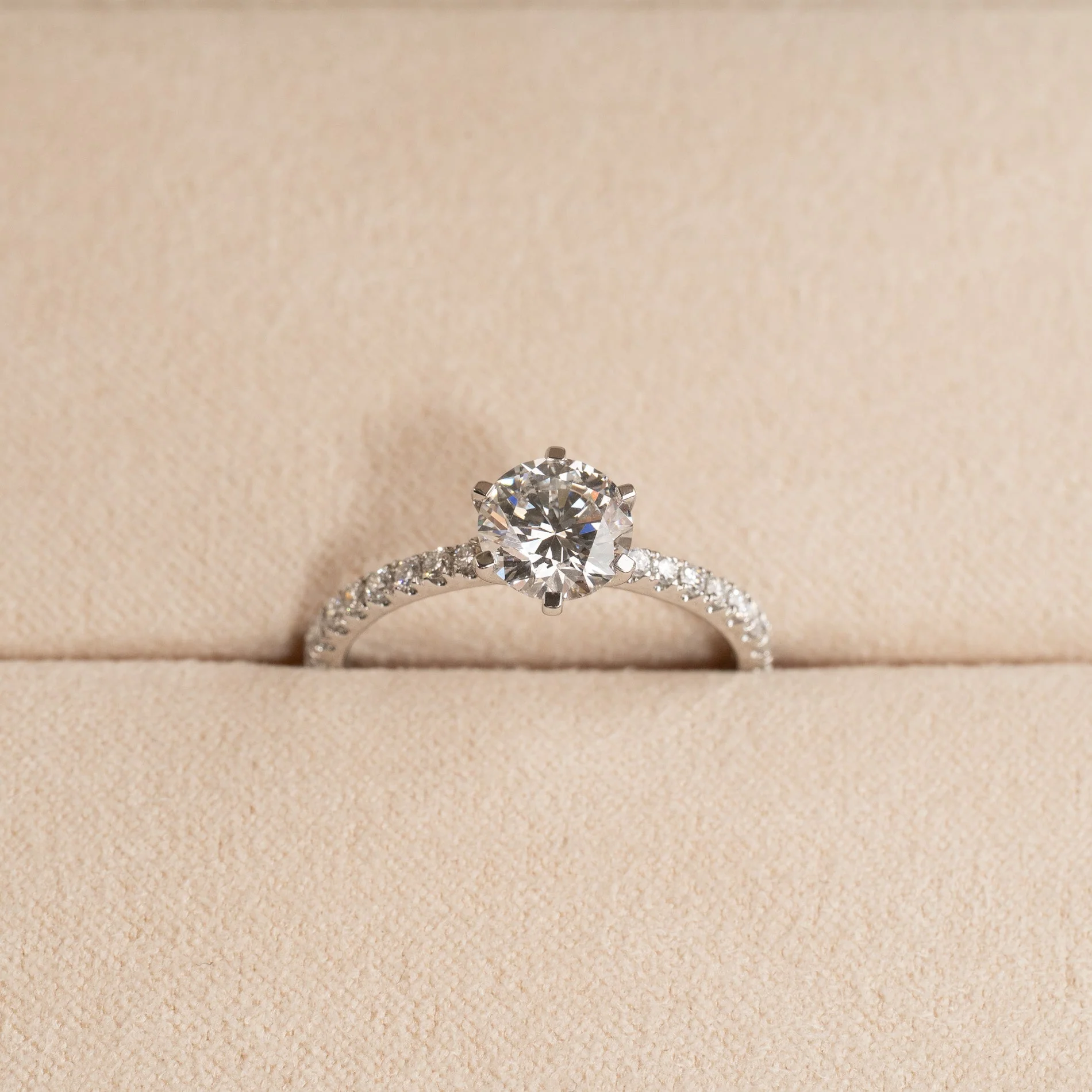 CLASSIC 6-PRONG ALLIANCE LAB-DIAMOND RING - 1.2ct - WG - Image 4