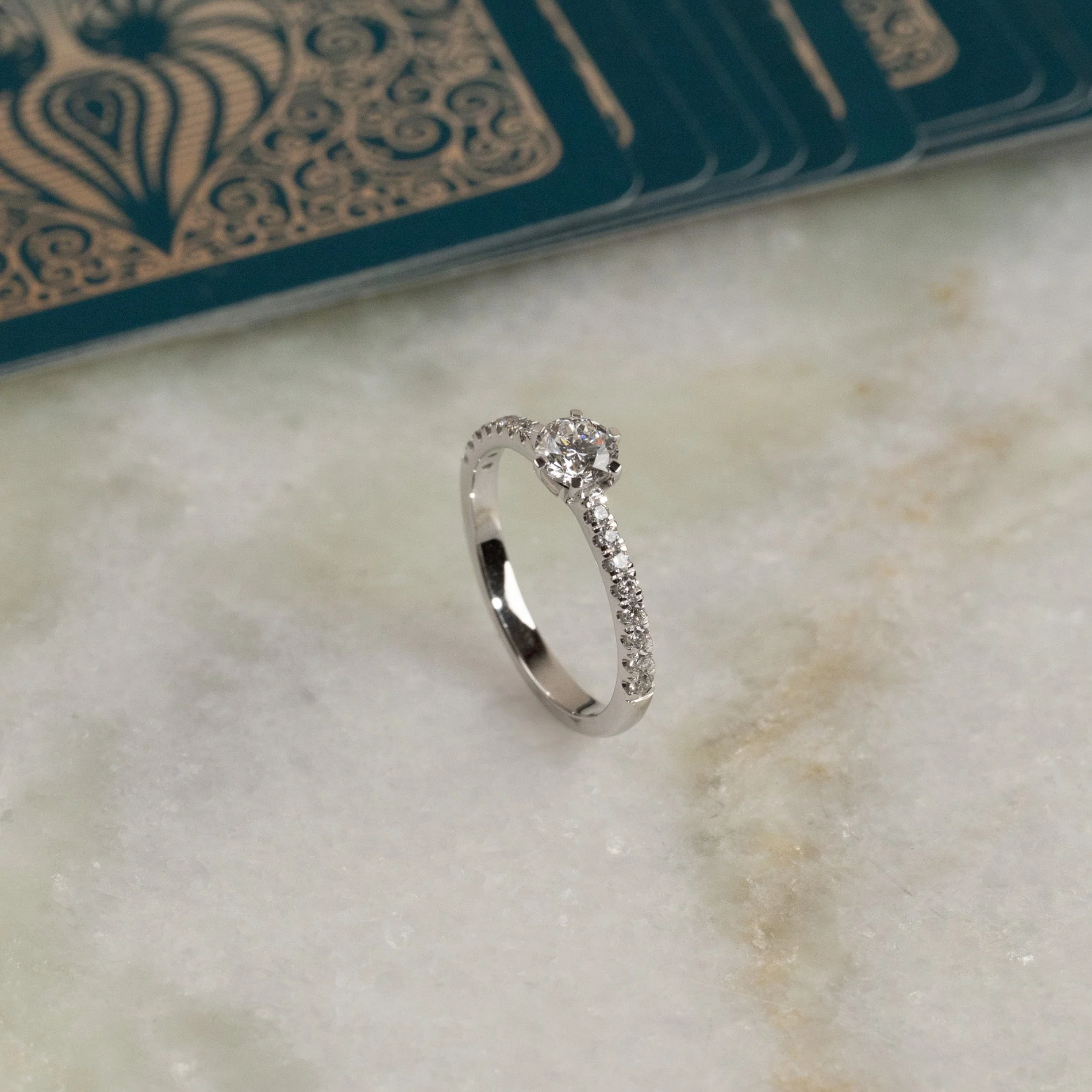 CLASSIC 6-PRONG ALLIANCE LAB-DIAMOND RING - 0.7ct - WG