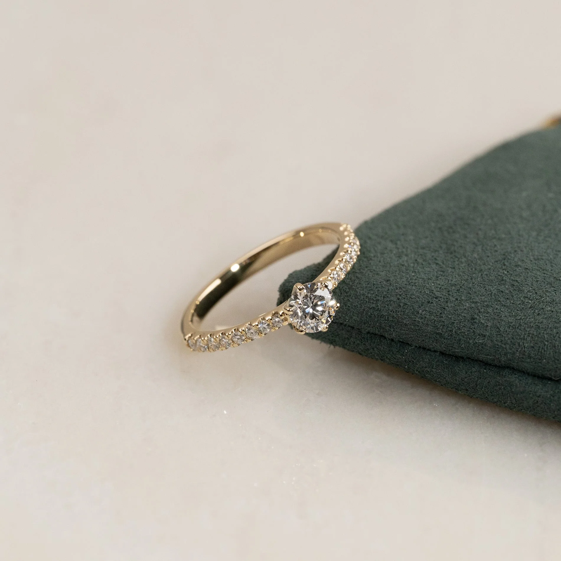CLASSIC 6-PRONG ALLIANCE LAB-DIAMOND RING - 0.7ct - YG