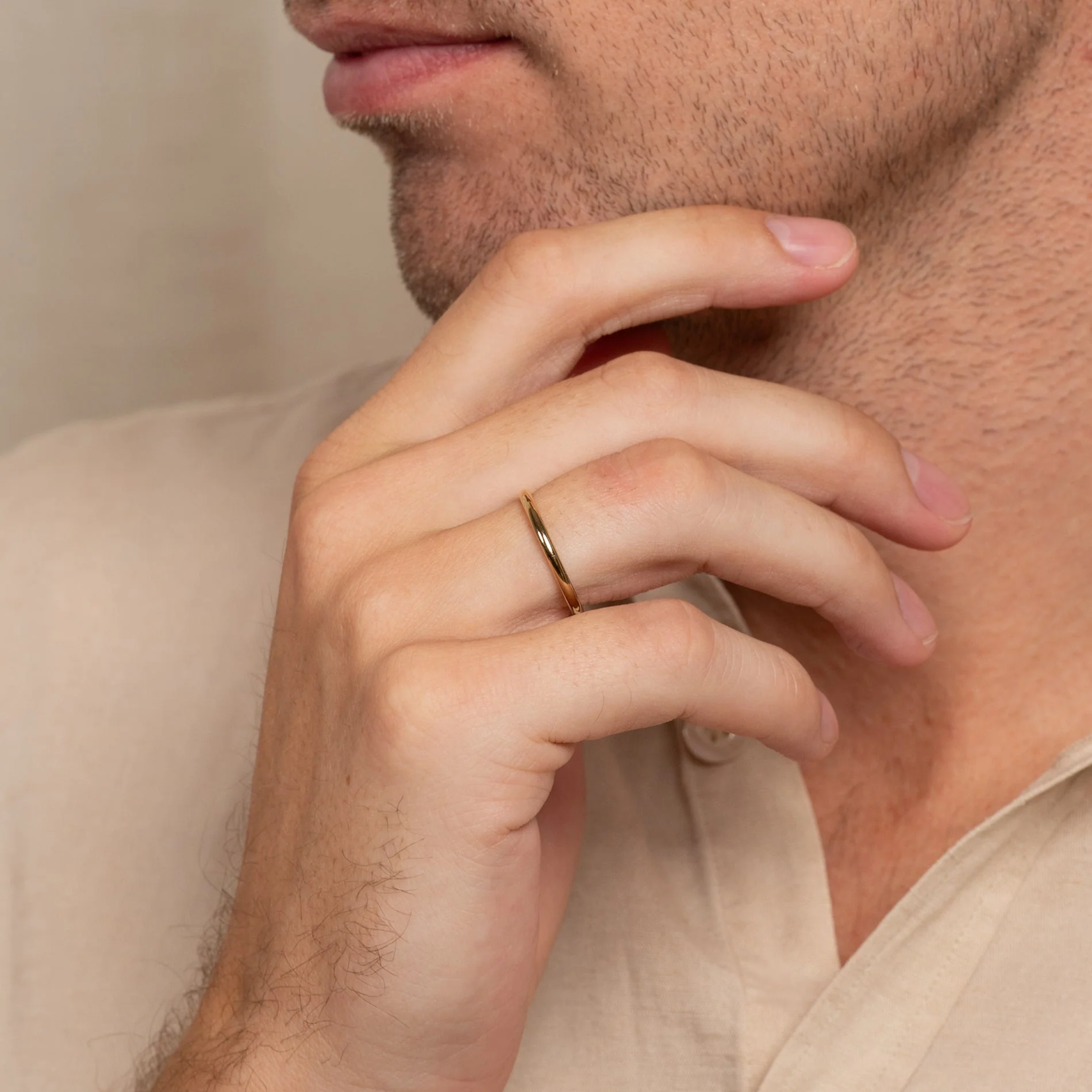 CLASSIC D-PROFILE WEDDING BAND - 2mm - YG - Image 5