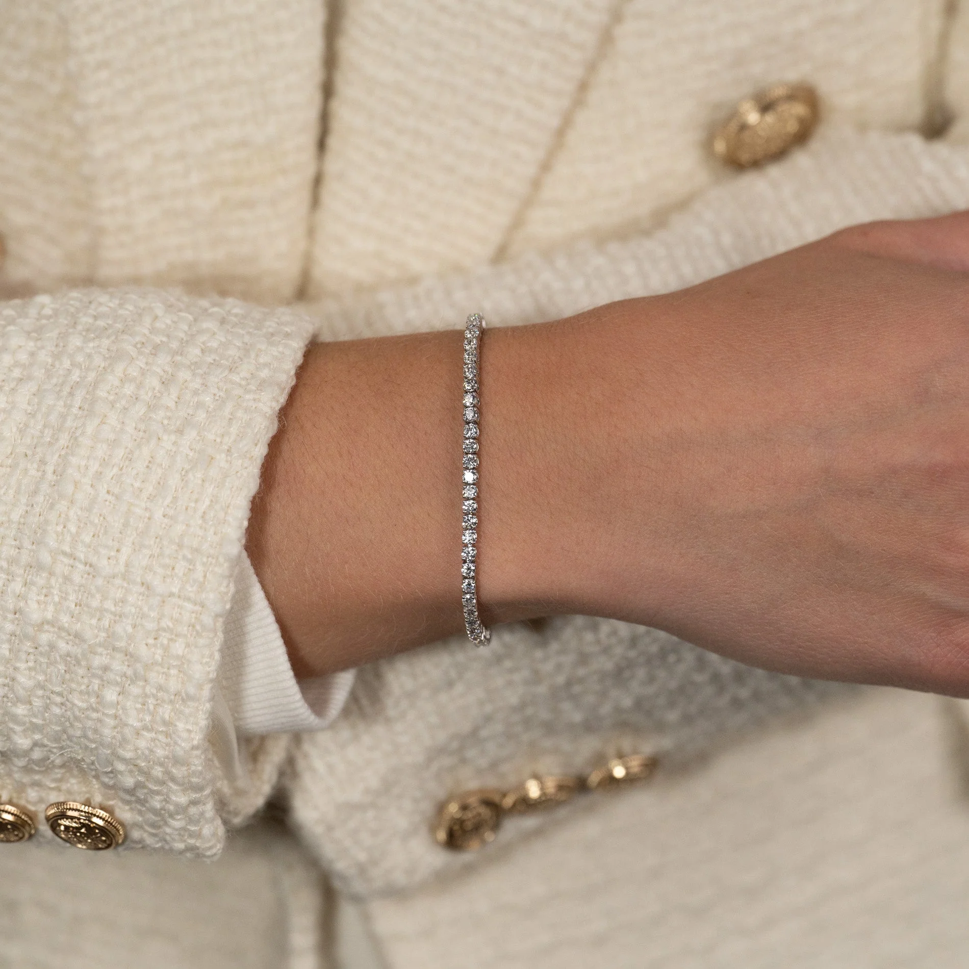 CLASSIC LAB-DIAMOND TENNIS BRACELET - 3.5ct - WG - Image 2