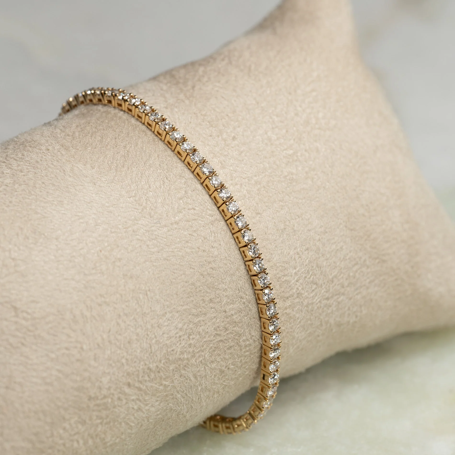 CLASSIC LAB-DIAMOND TENNIS BRACELET - 3.5ct - YG - Image 2
