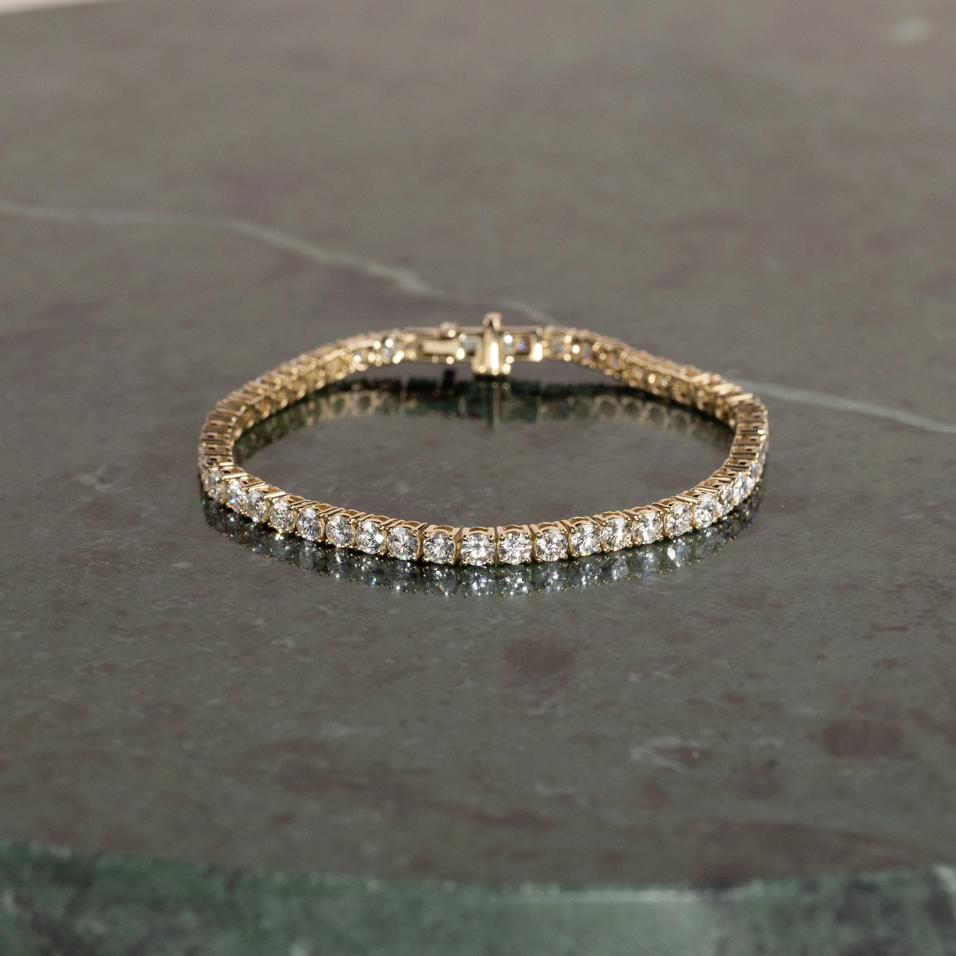 CLASSIC LAB-DIAMOND TENNIS BRACELET - 6.5ct - YG