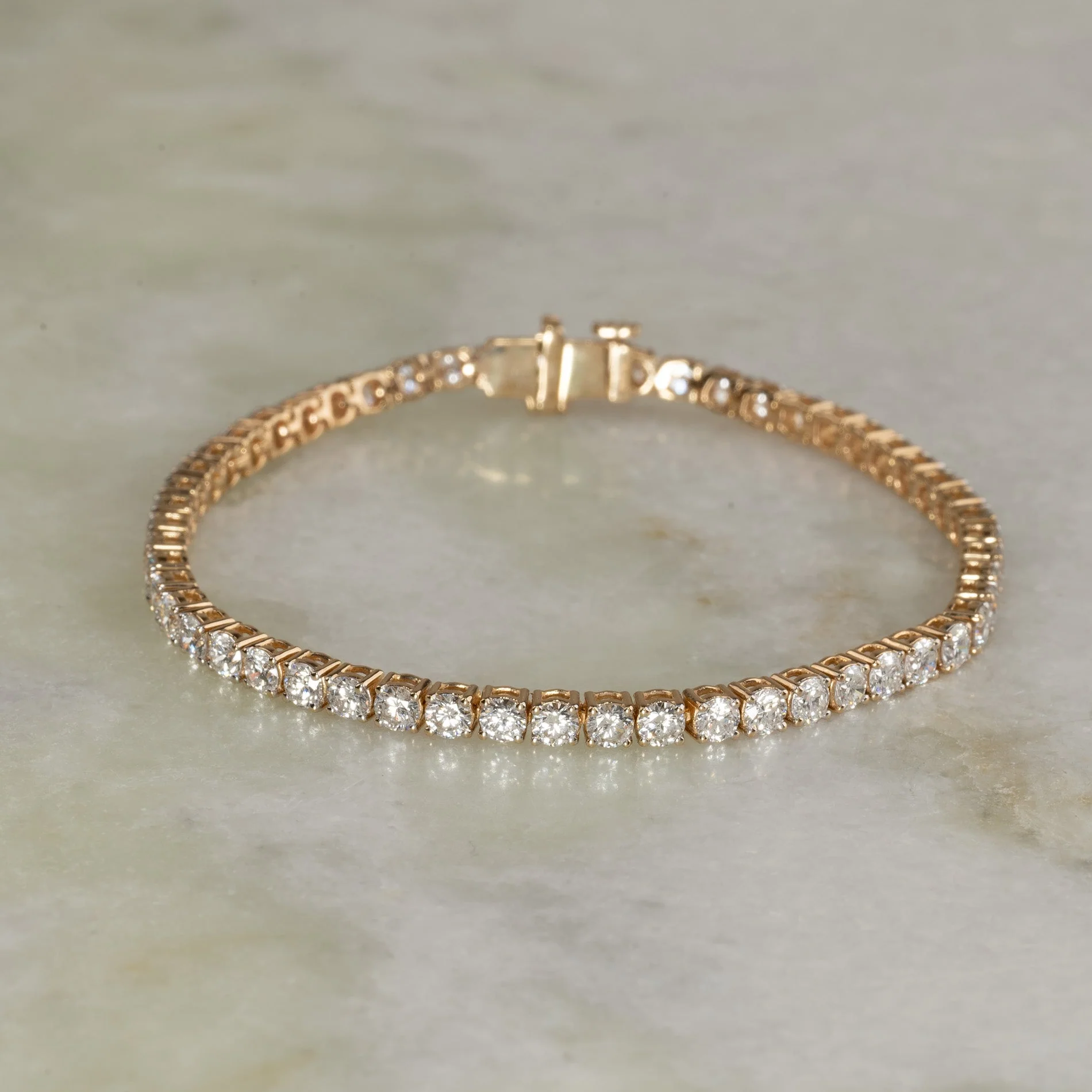 CLASSIC LAB-DIAMOND TENNIS BRACELET - 5ct - YG