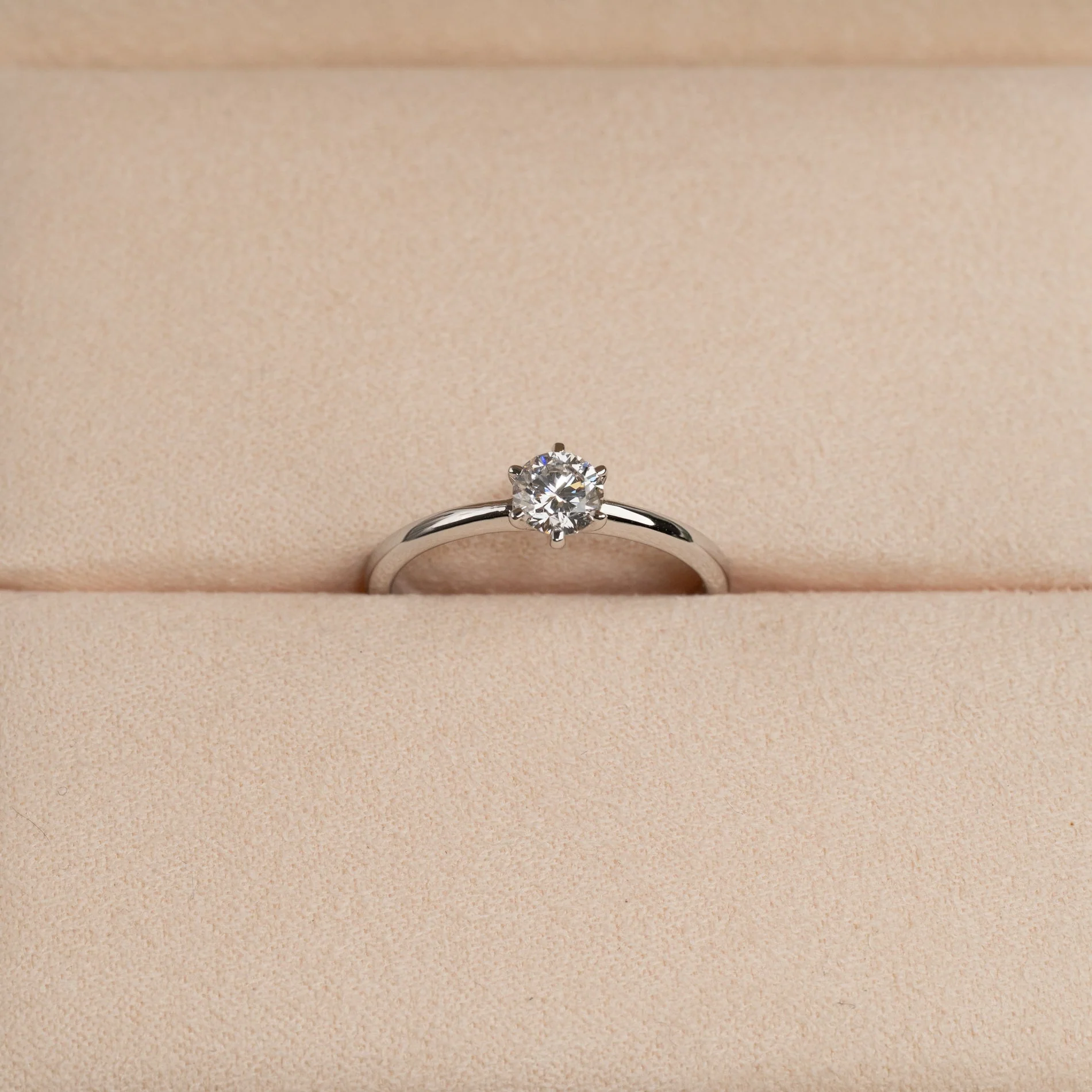 CLASSIC SOLITAIRE 6-PRONG LAB-DIAMOND RING - 0.5ct - WG - Image 3