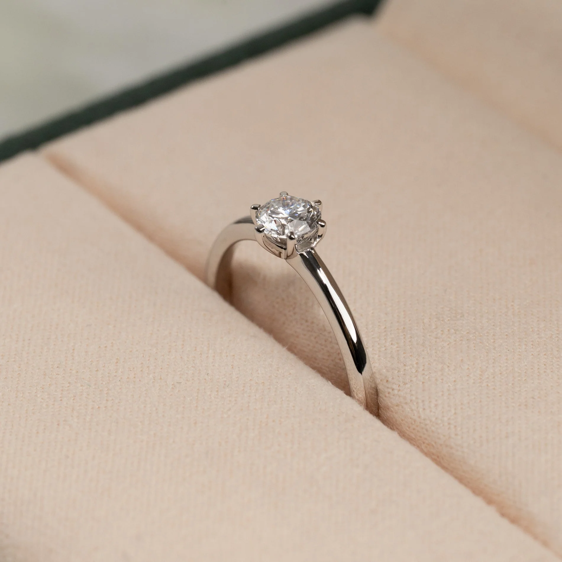 CLASSIC SOLITAIRE 6-PRONG LAB-DIAMOND RING - 0.5ct - WG - Image 5