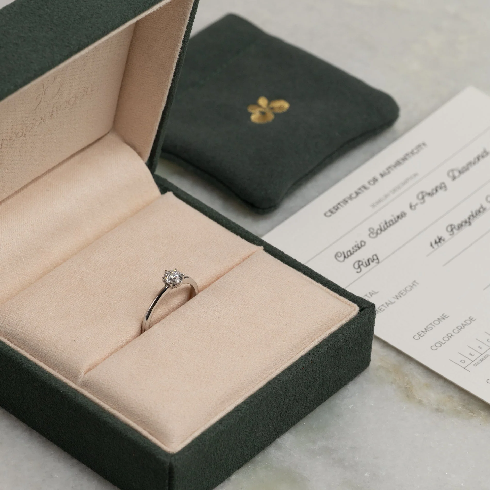 CLASSIC SOLITAIRE 6-PRONG LAB-DIAMOND RING - 0.5ct - WG - Image 6