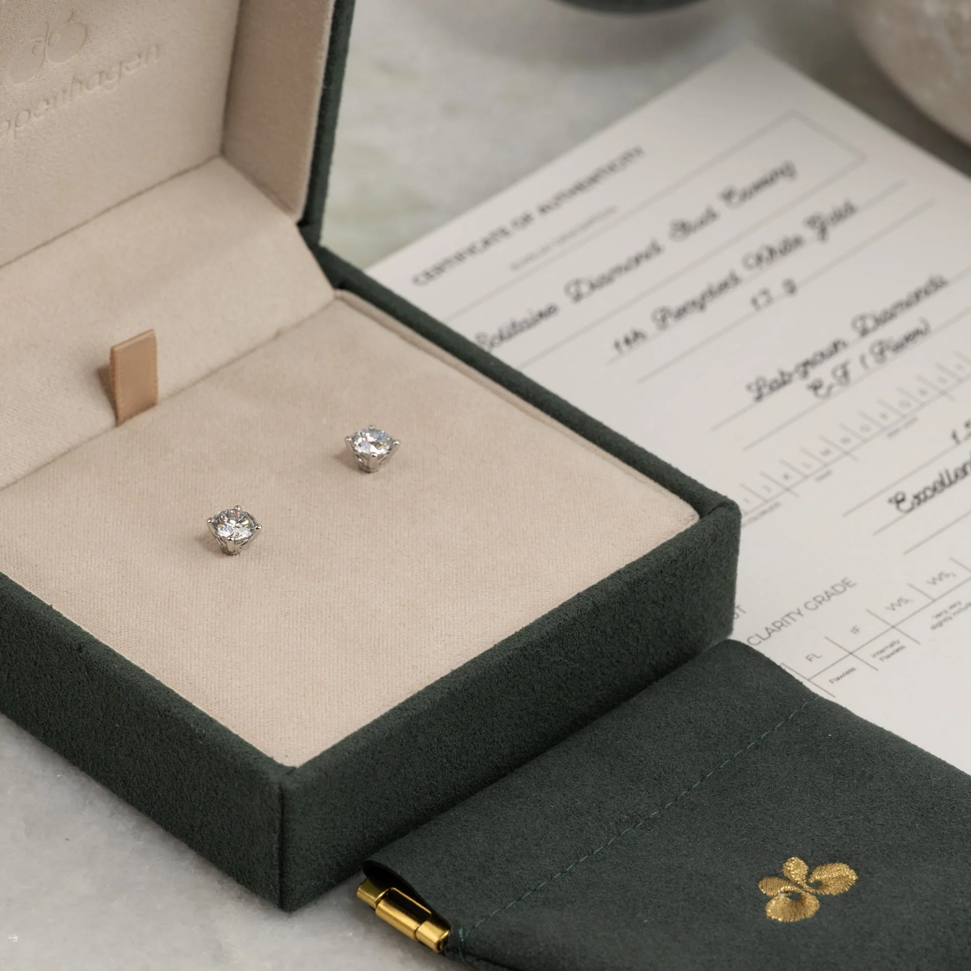 CLASSIC SOLITAIRE LAB-DIAMOND STUD EARRING - 1.5ct - WG - Image 8