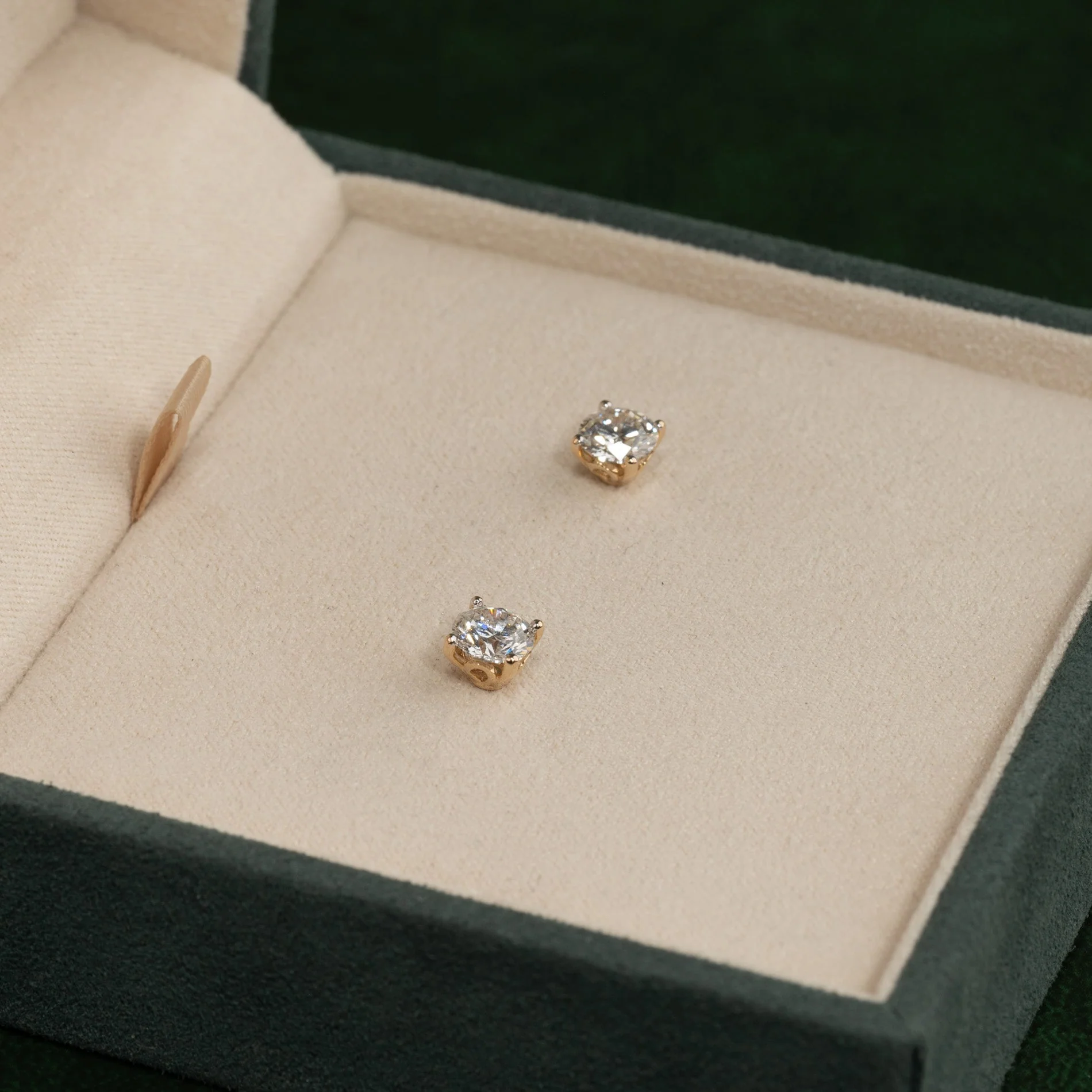 CLASSIC SOLITAIRE LAB-DIAMOND STUD EARRING - 1.5ct - YG - Image 10