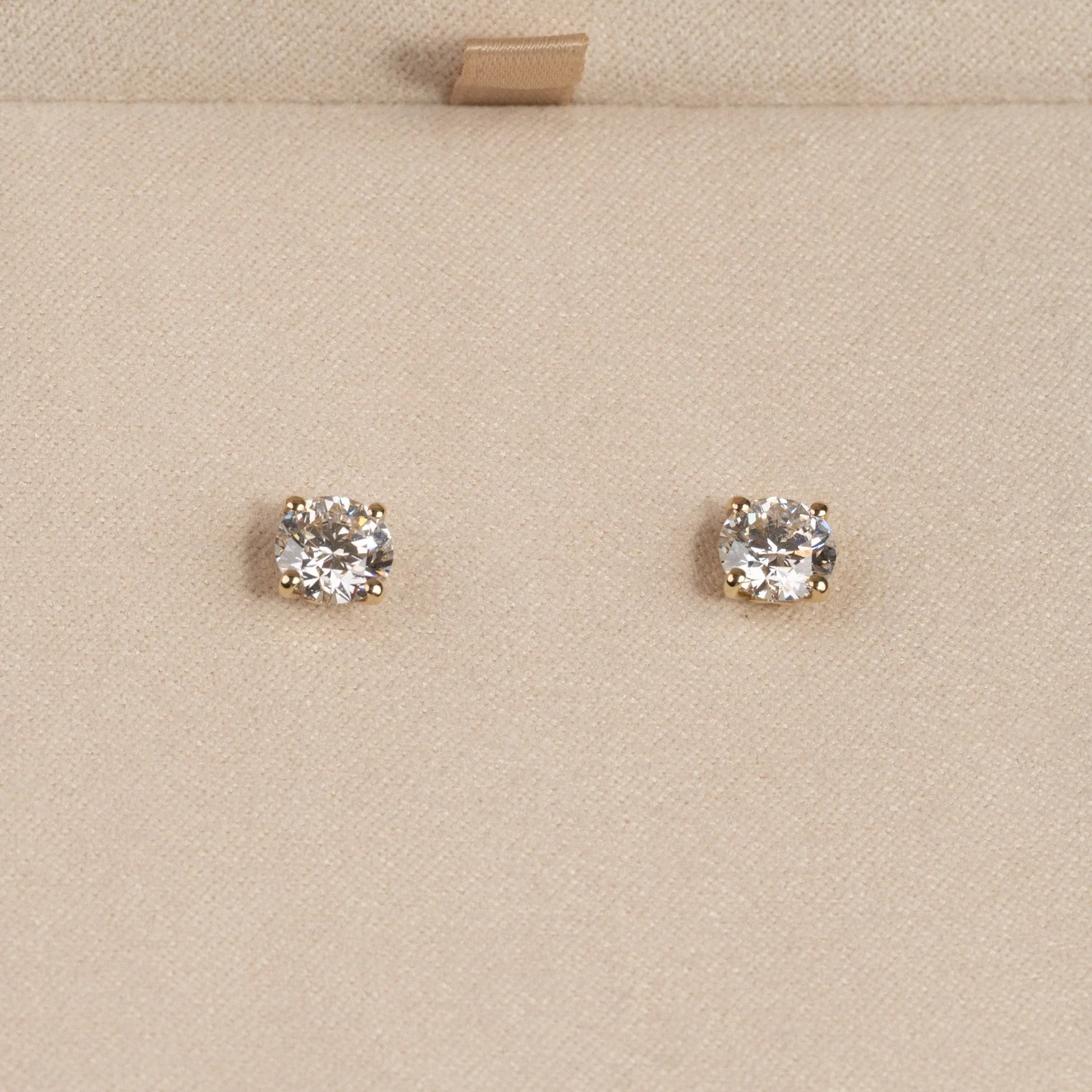 CLASSIC SOLITAIRE LAB-DIAMOND STUD EARRING - 2.0ct - YG - Image 3