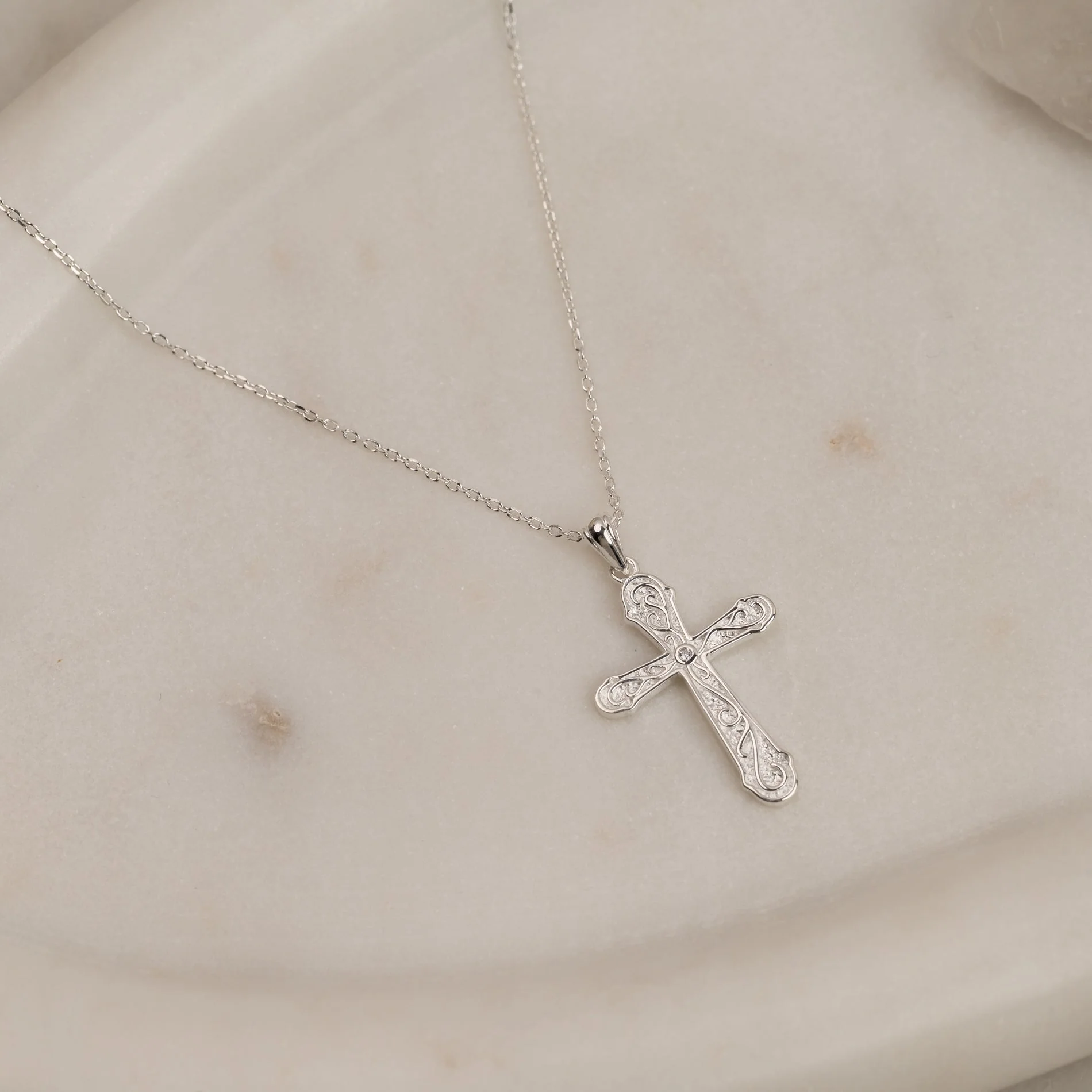 DAGMAR CROSS CRYSTAL SILVER PENDANT - Image 4