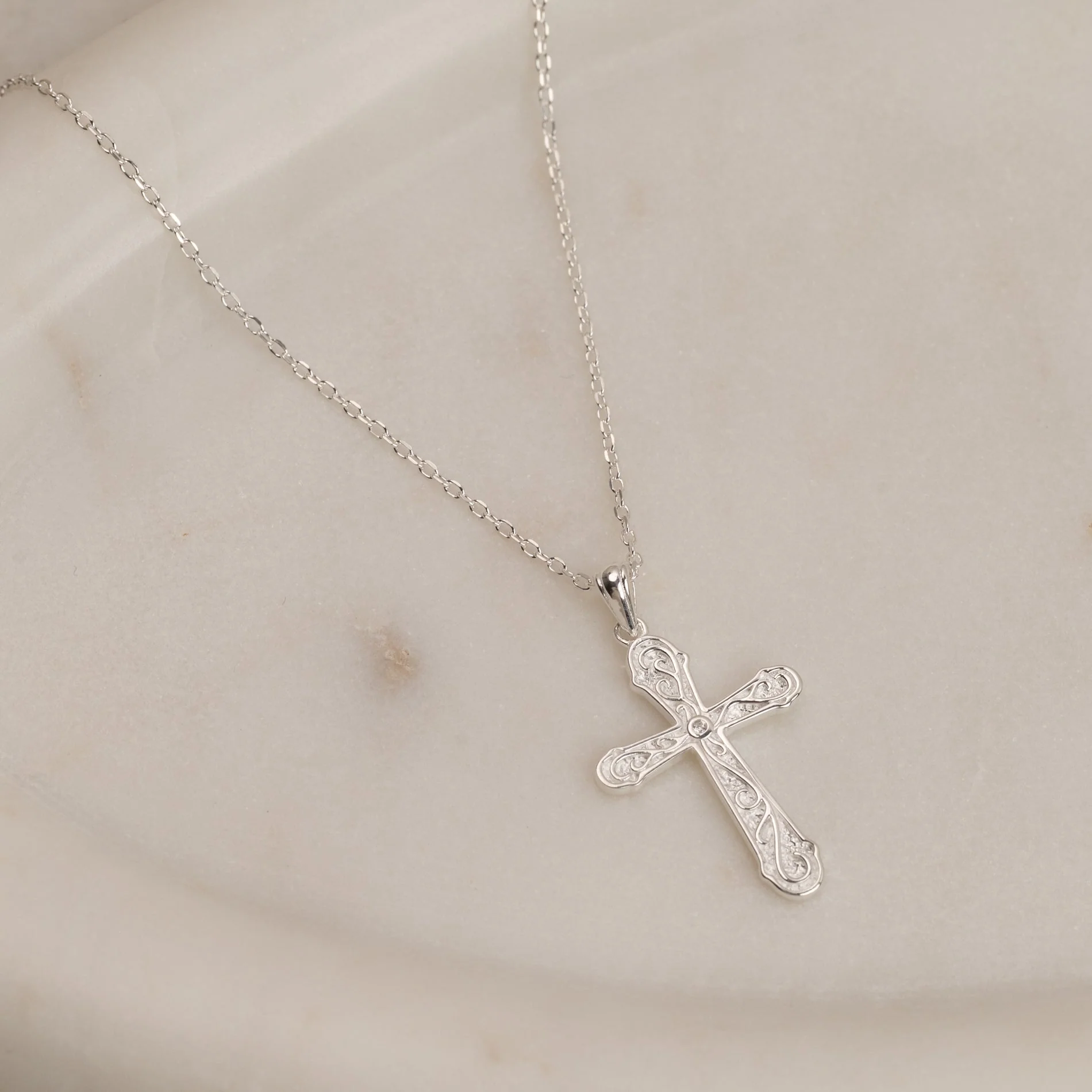 DAGMAR CROSS CRYSTAL SILVER PENDANT - Image 8