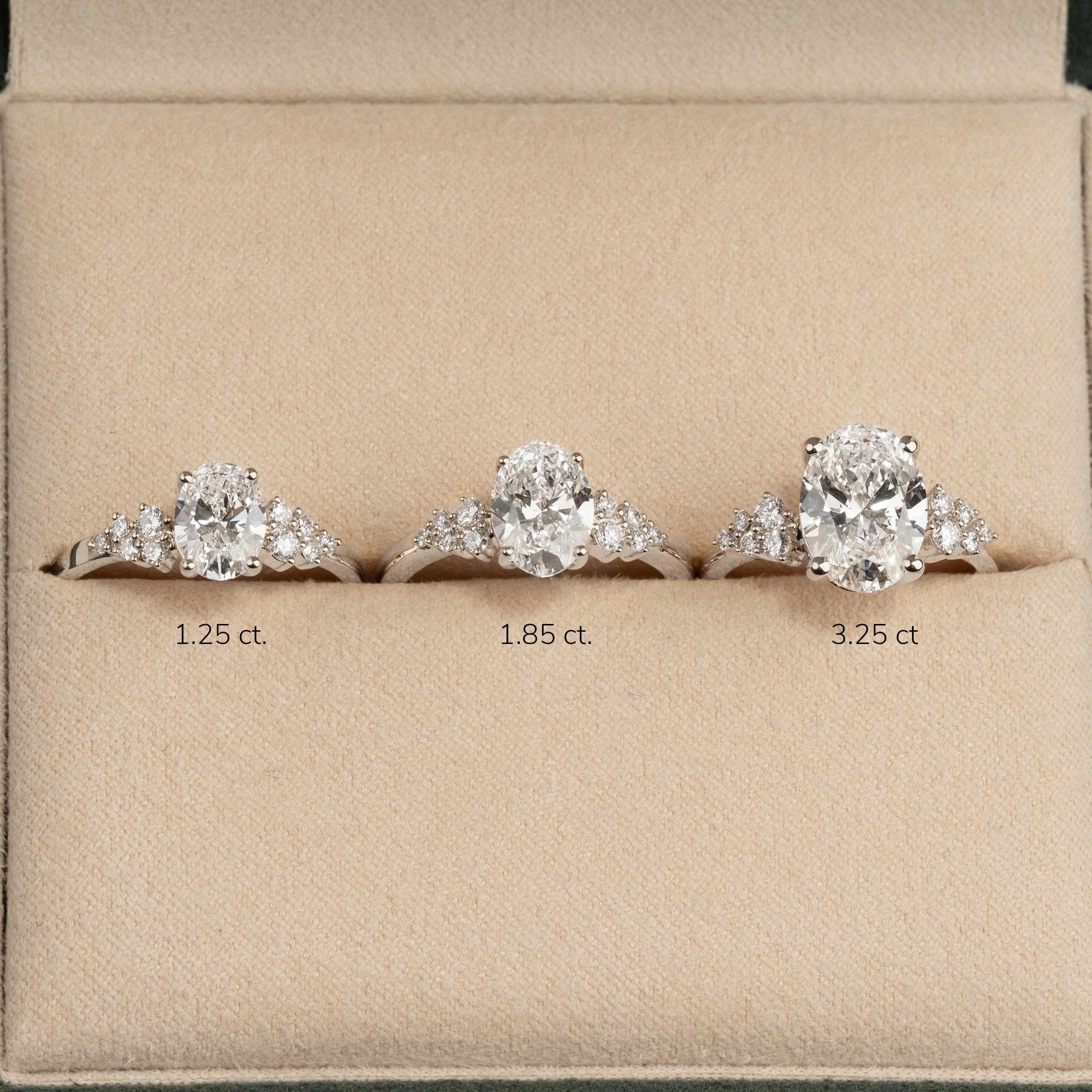 DELICATE CLUSTER OVAL-CUT LAB-DIAMOND RING - 3.25ct - WG - Image 8