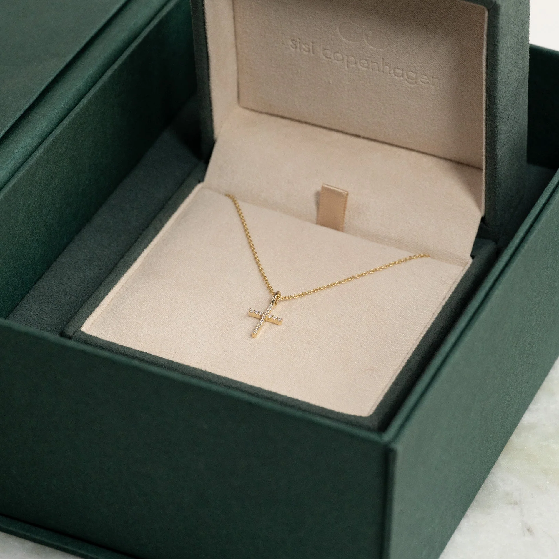 LAB-DIAMOND CROSS PENDANT- 0.08ct - YG - Image 10
