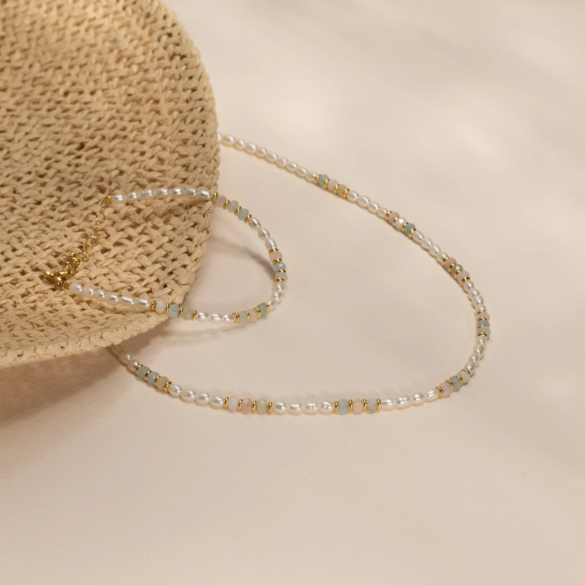 DORA MORGANITE PEARL GOLDEN BRACELET - Image 6