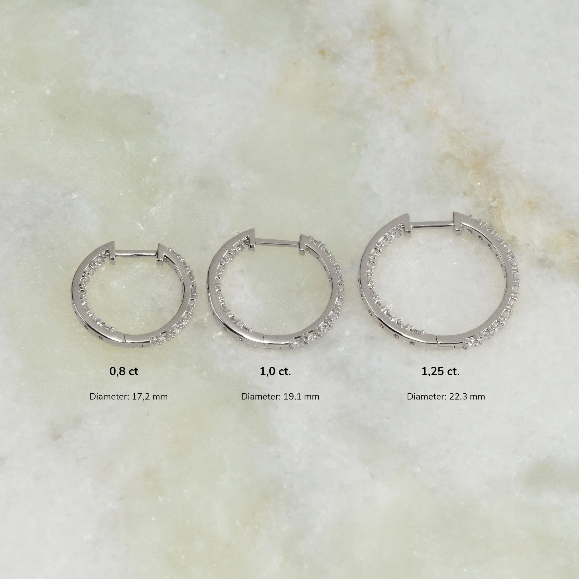 DOUBLE SET LAB-DIAMOND CREOL EARRING - 1.25ct - WG - Image 11