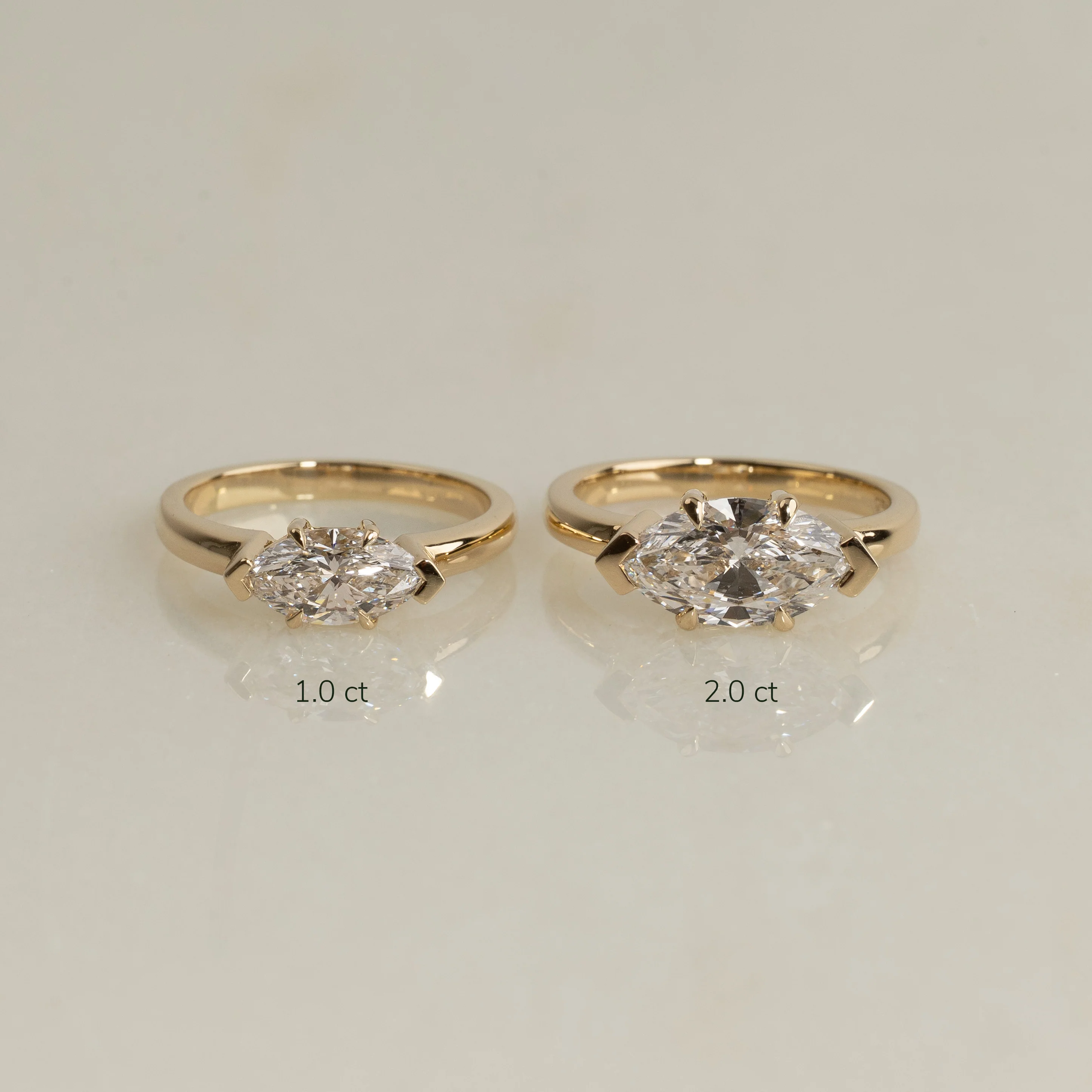 EAST TO WEST MARQUISE-CUT SOLITAIRE DIAMOND RING - Image 5