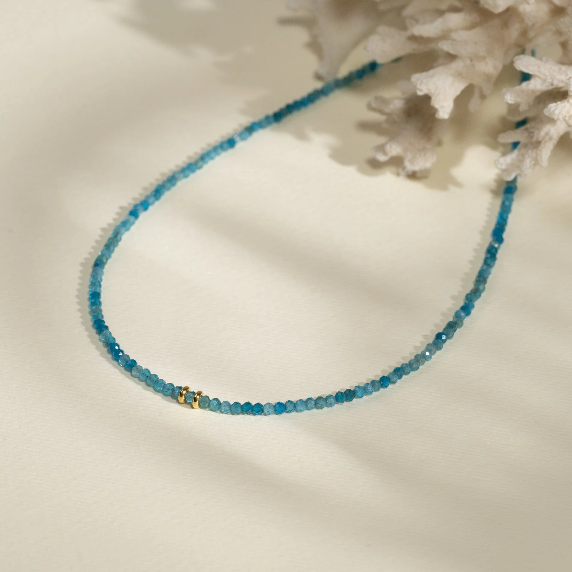 ELIANA BLUE APATITE GOLDEN NECKLACE