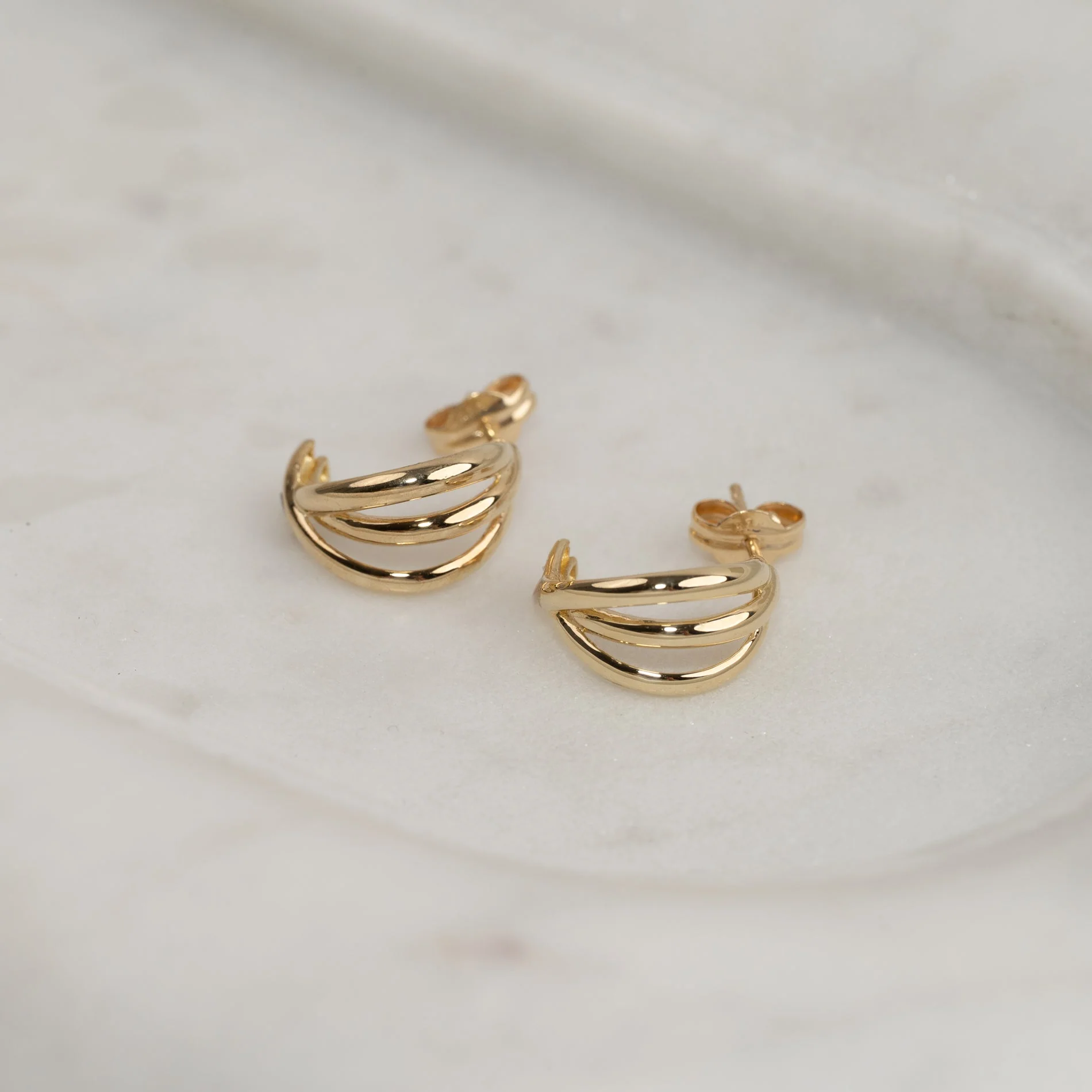 ELIN SOLID GOLD CREOL EARRING - Image 2