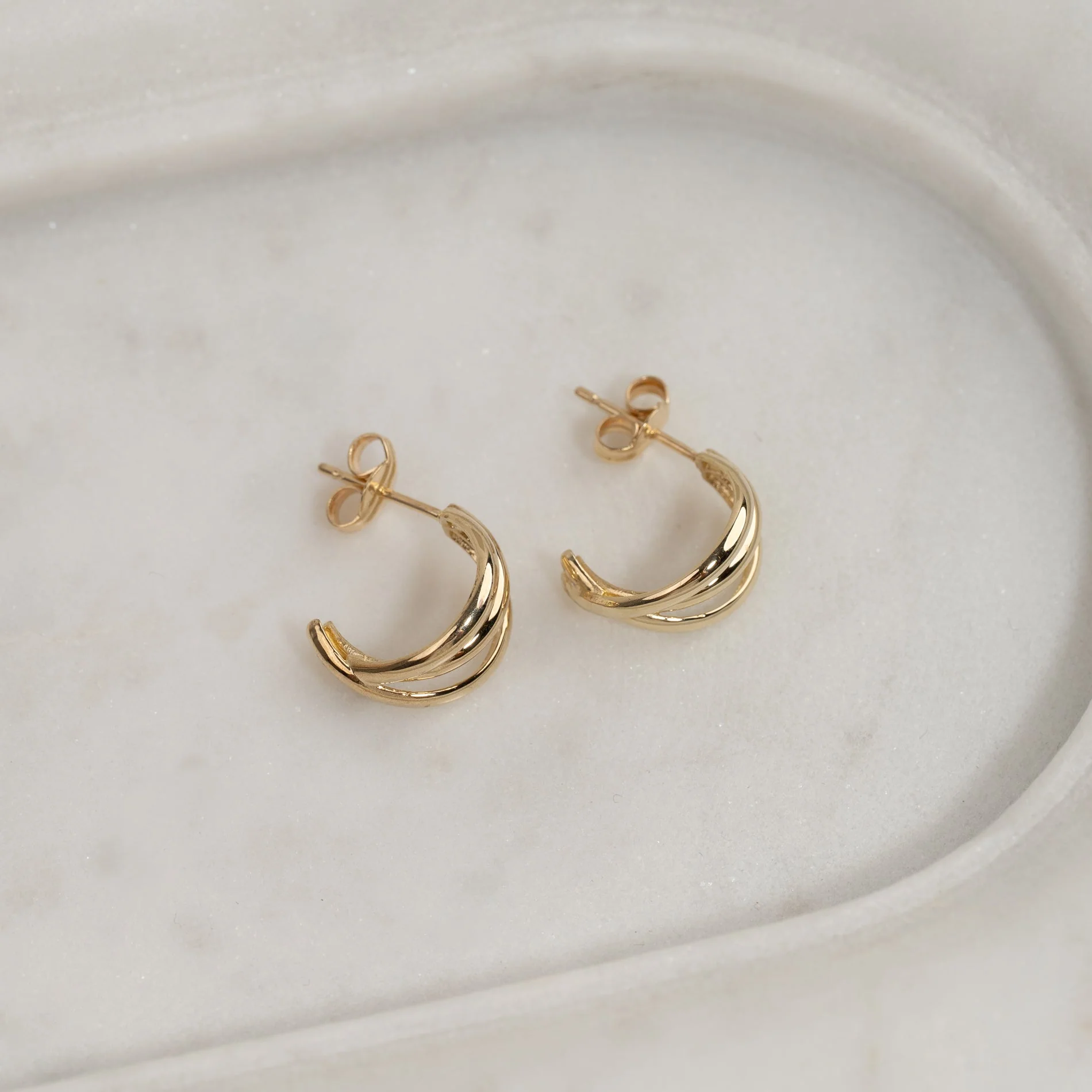 ELIN SOLID GOLD CREOL EARRING - Image 3