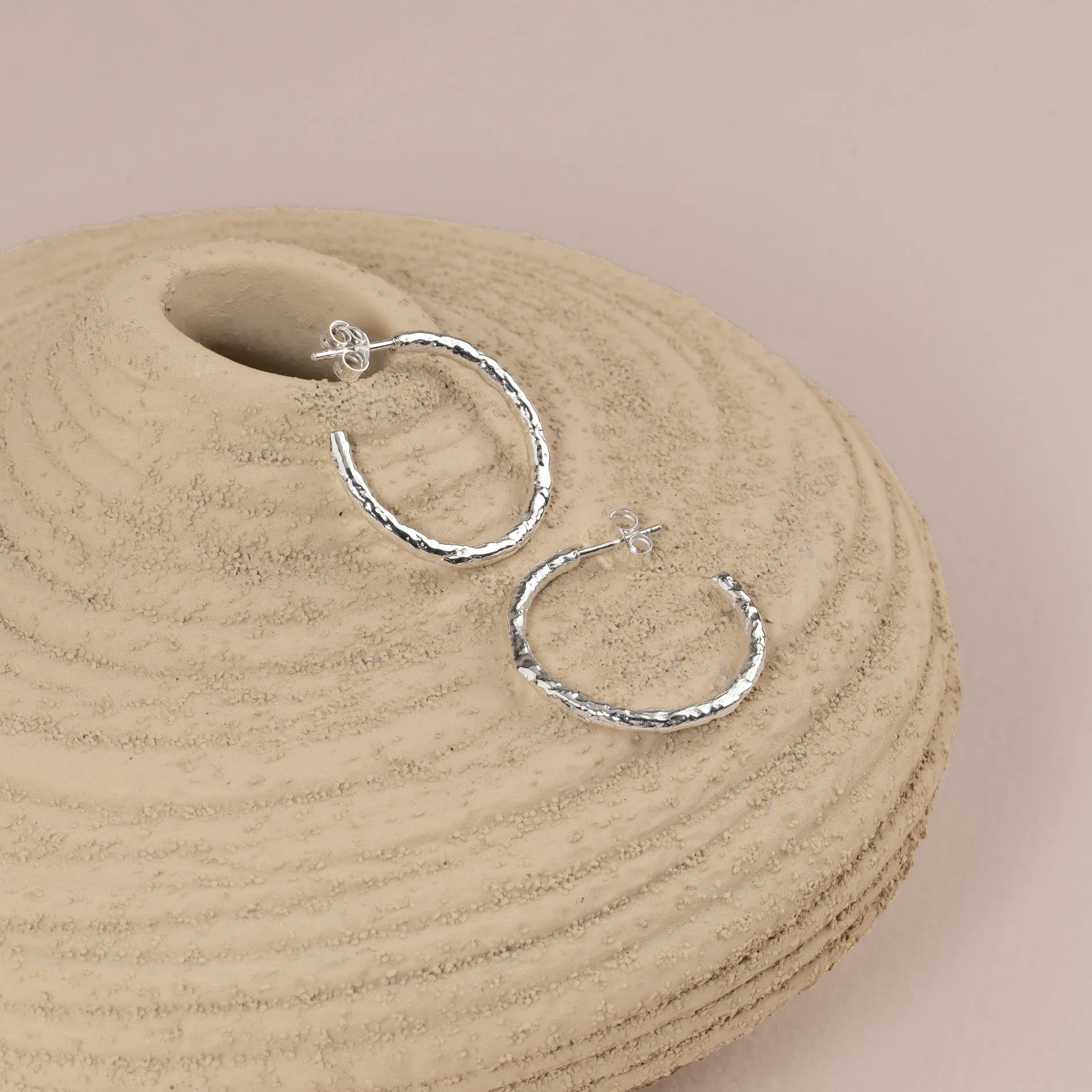 ELMA LARGE SILVER CREOL EARRING