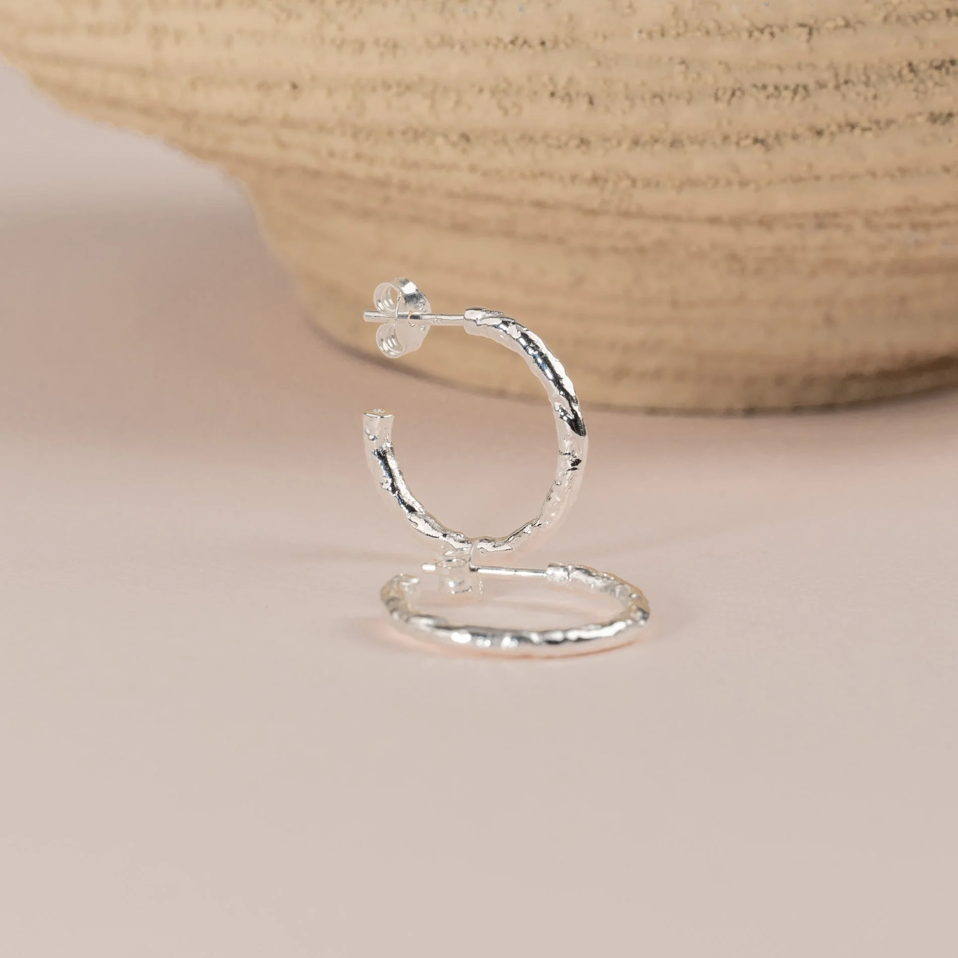 ELMA MEDIUM SILVER CREOL EARRING