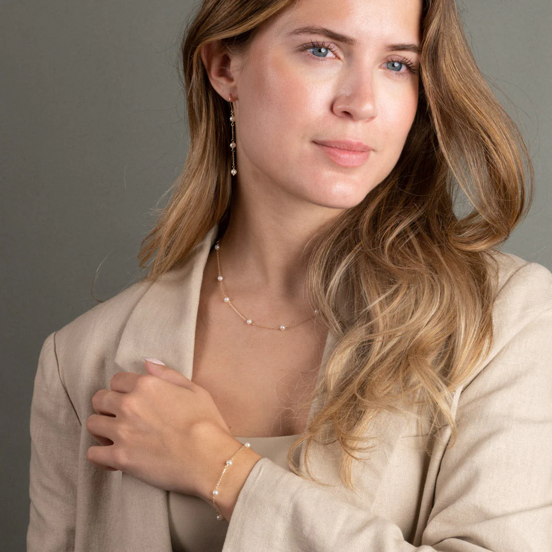 ERICA PEARL SOLID GOLD NECKLACE - Image 8