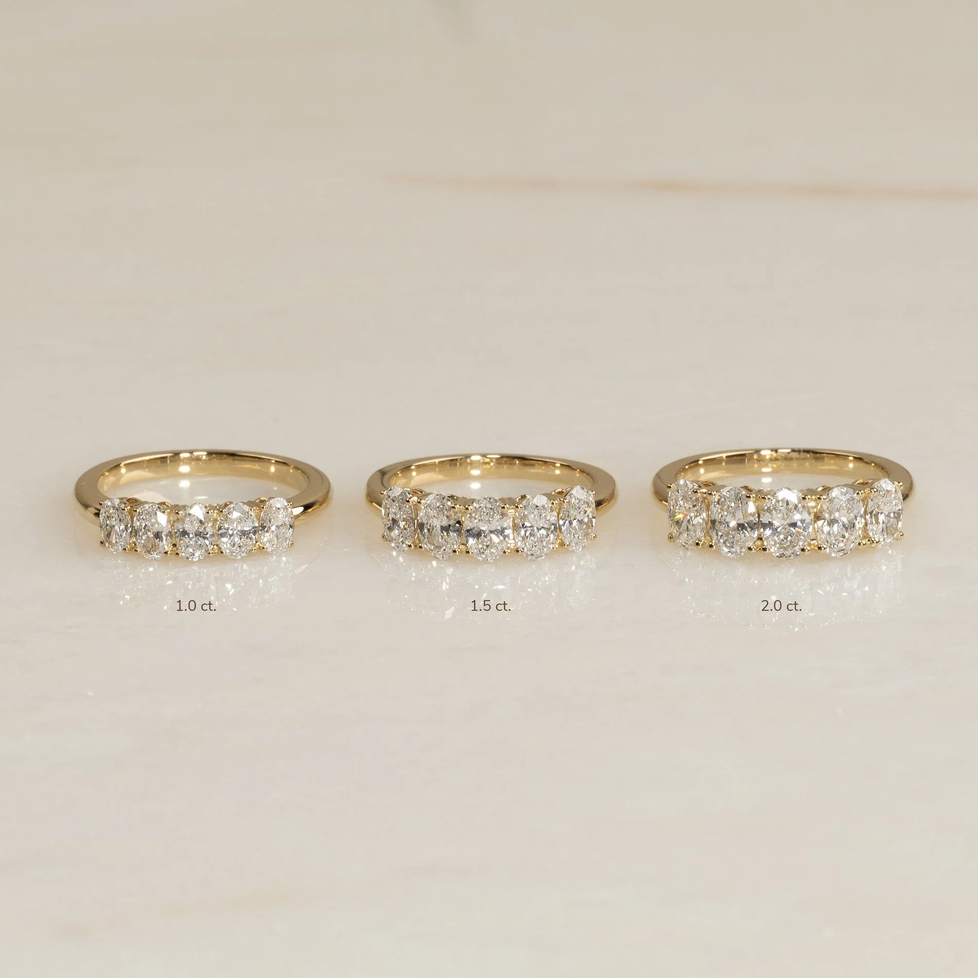 FIVE STONE OVAL-CUT LAB-DIAMOND RING - Image 11