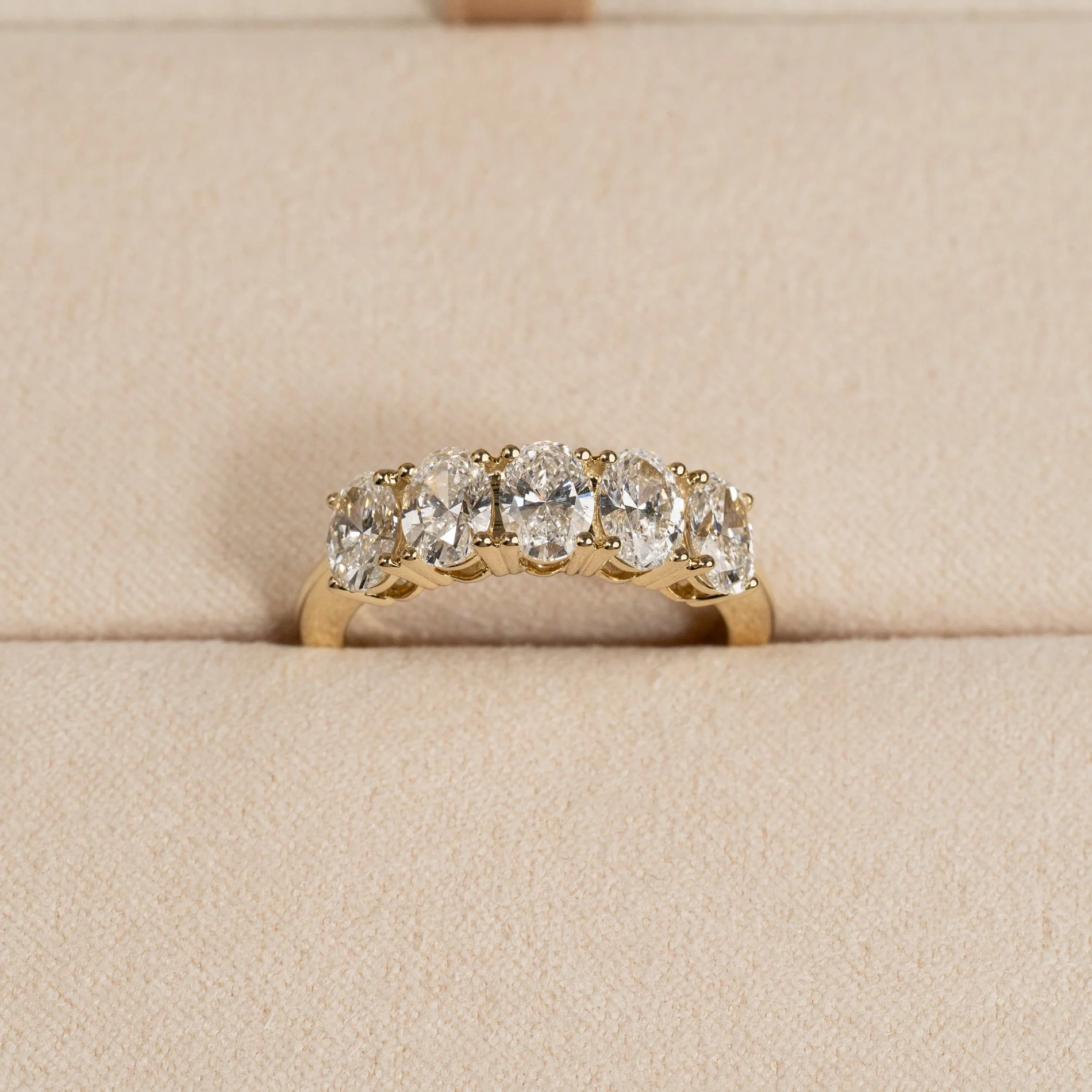 FIVE STONE OVAL-CUT LAB-DIAMOND RING - Image 6