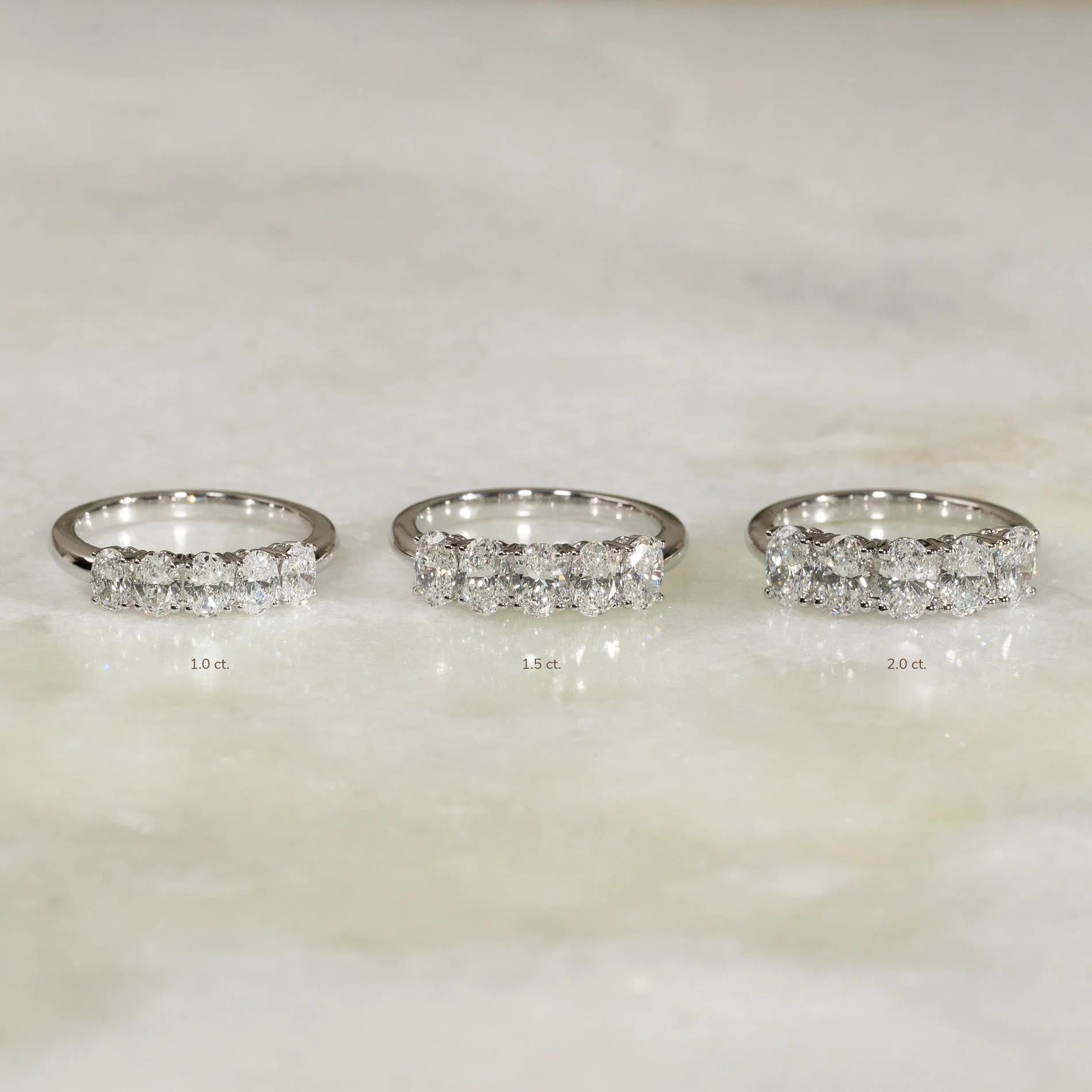 FIVE STONE OVAL-CUT LAB-DIAMOND RING - Image 9