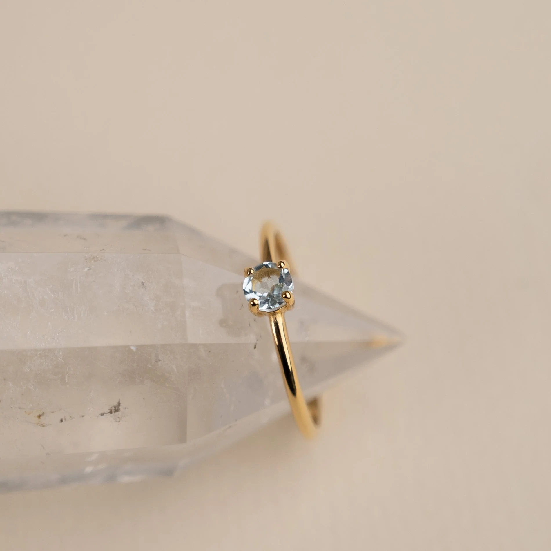 GEMMA BLUE TOPAZ GOLDEN RING