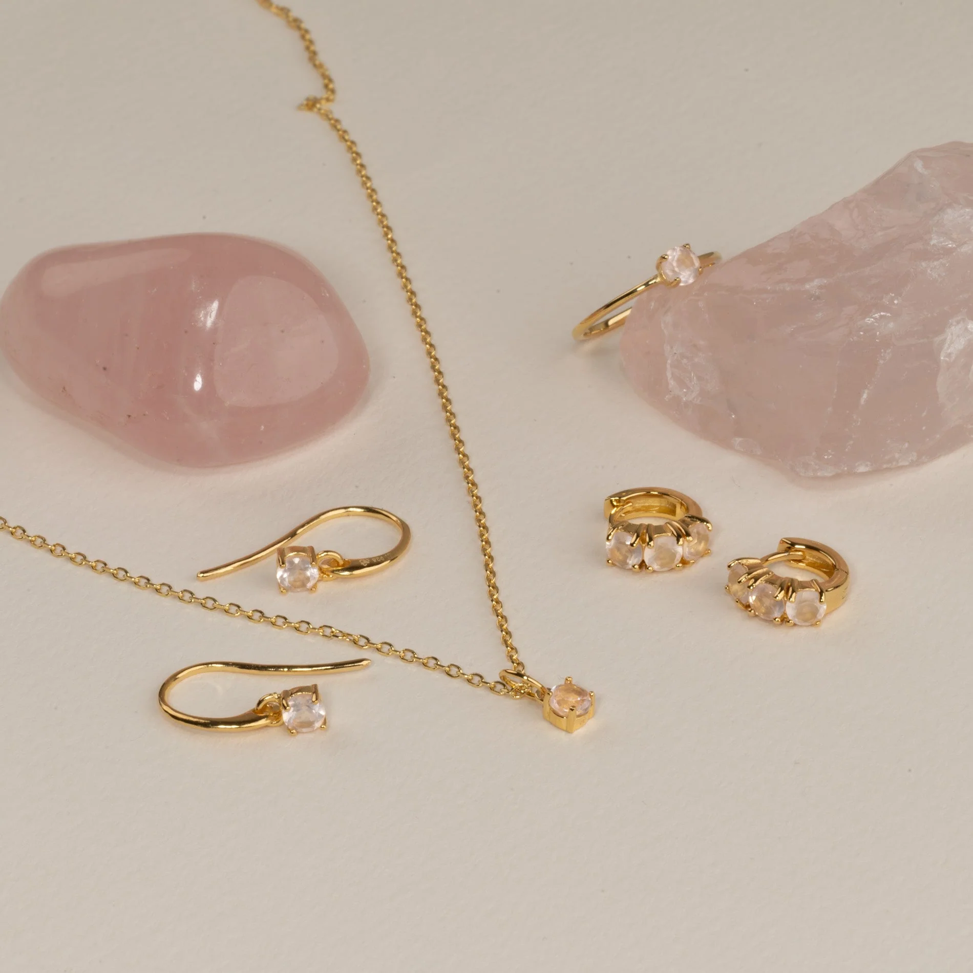 GEMMA ROSE QUARTZ GOLDEN PENDANT - Image 5