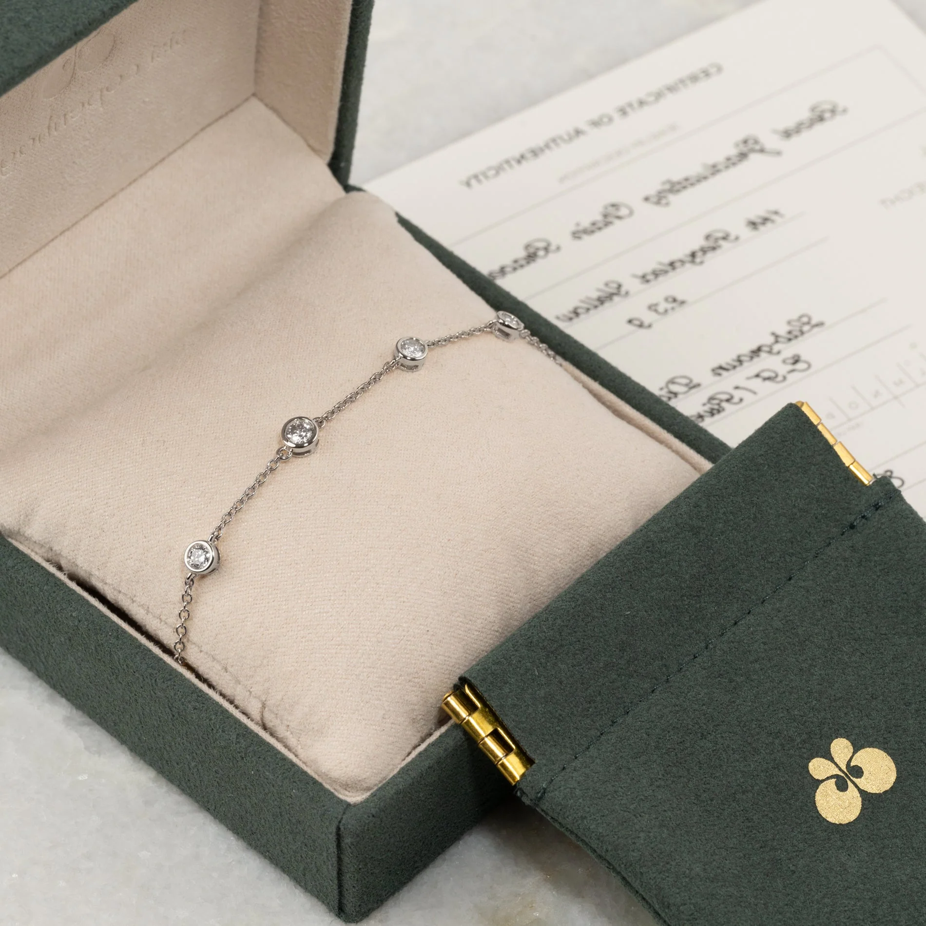 GRADUATING BEZEL-SET LAB-DIAMOND BRACELET - 0.75ct - WG - Image 3