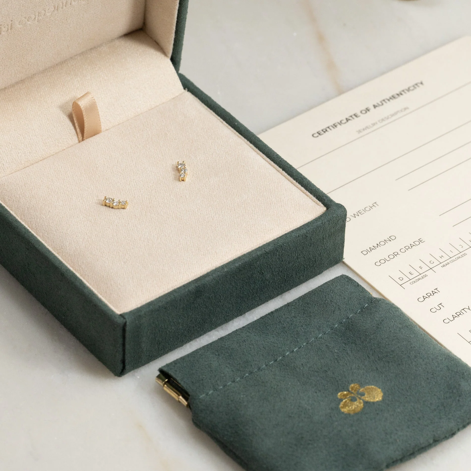 GRADUATING CURVED LAB-DIAMOND STUD EARRING - Image 4