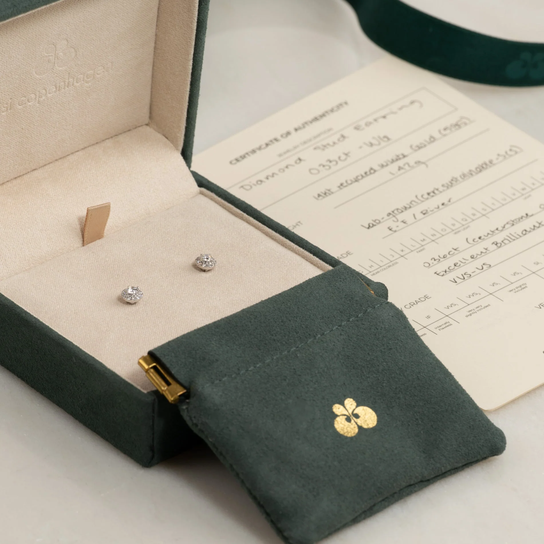 HALO LAB-DIAMOND STUD EARRING - 0.33ct - WG - Image 5