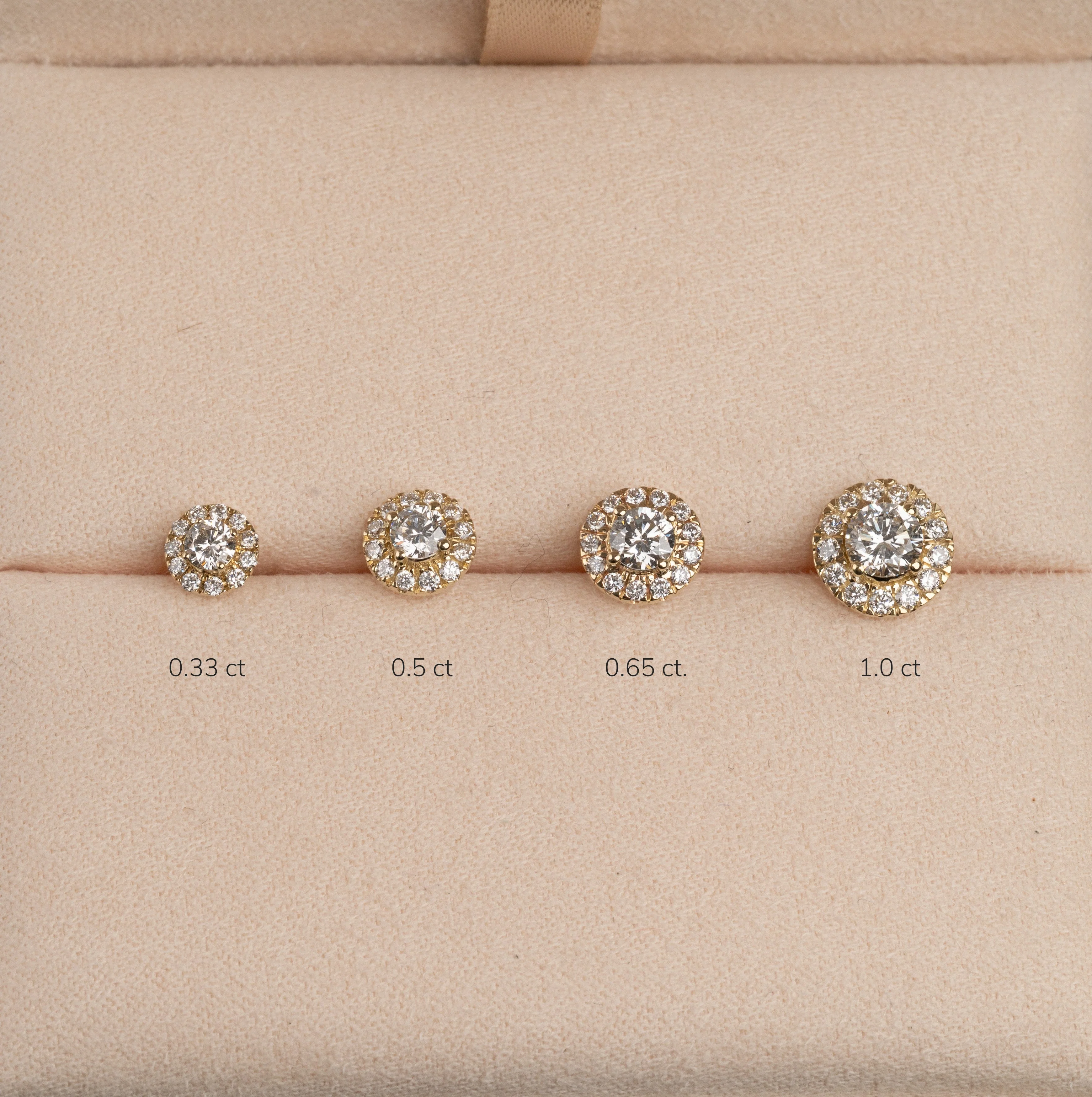 HALO LAB-DIAMOND STUD EARRING - 1.0ct - YG - Image 11
