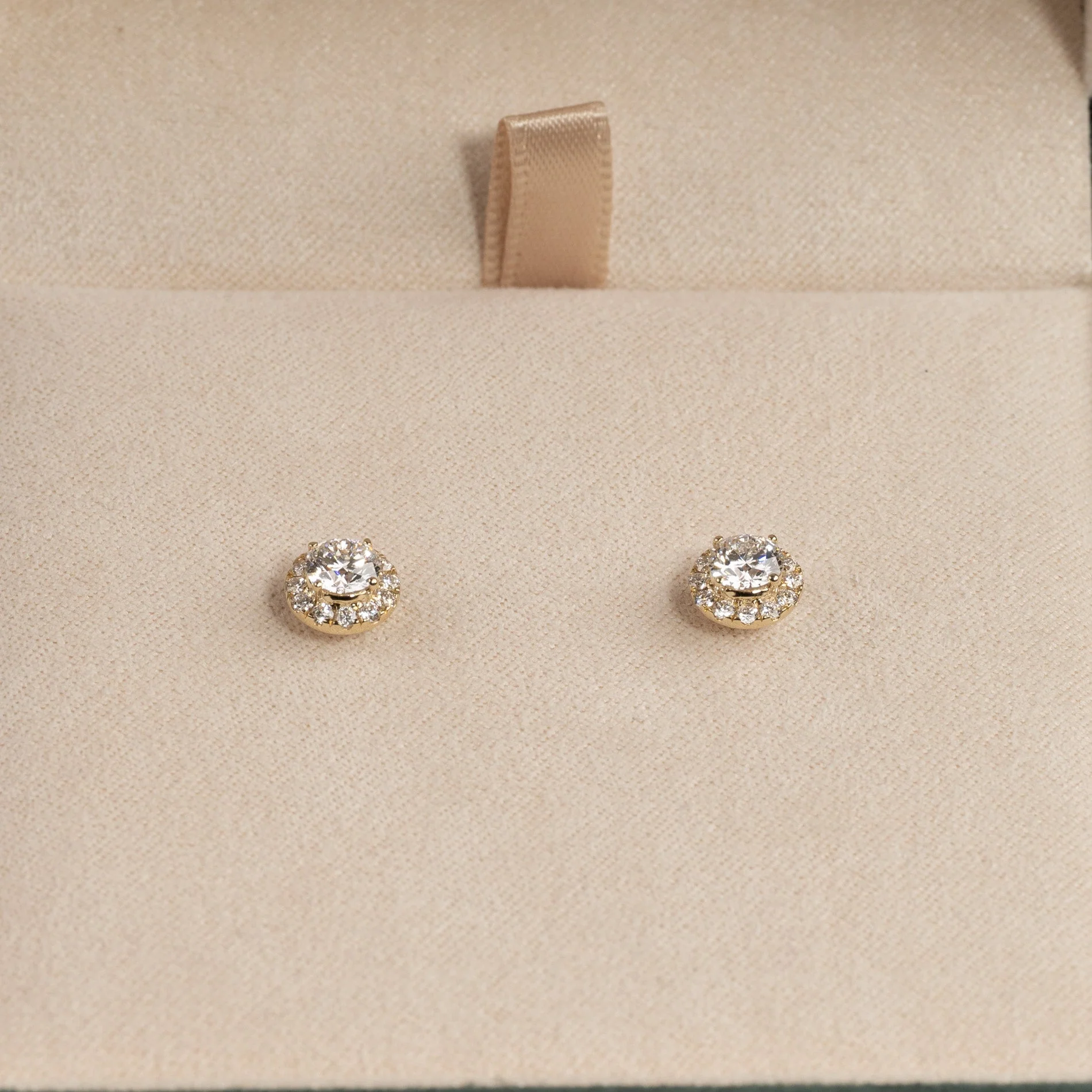HALO LAB-DIAMOND STUD EARRING - 1.0ct - YG - Image 5