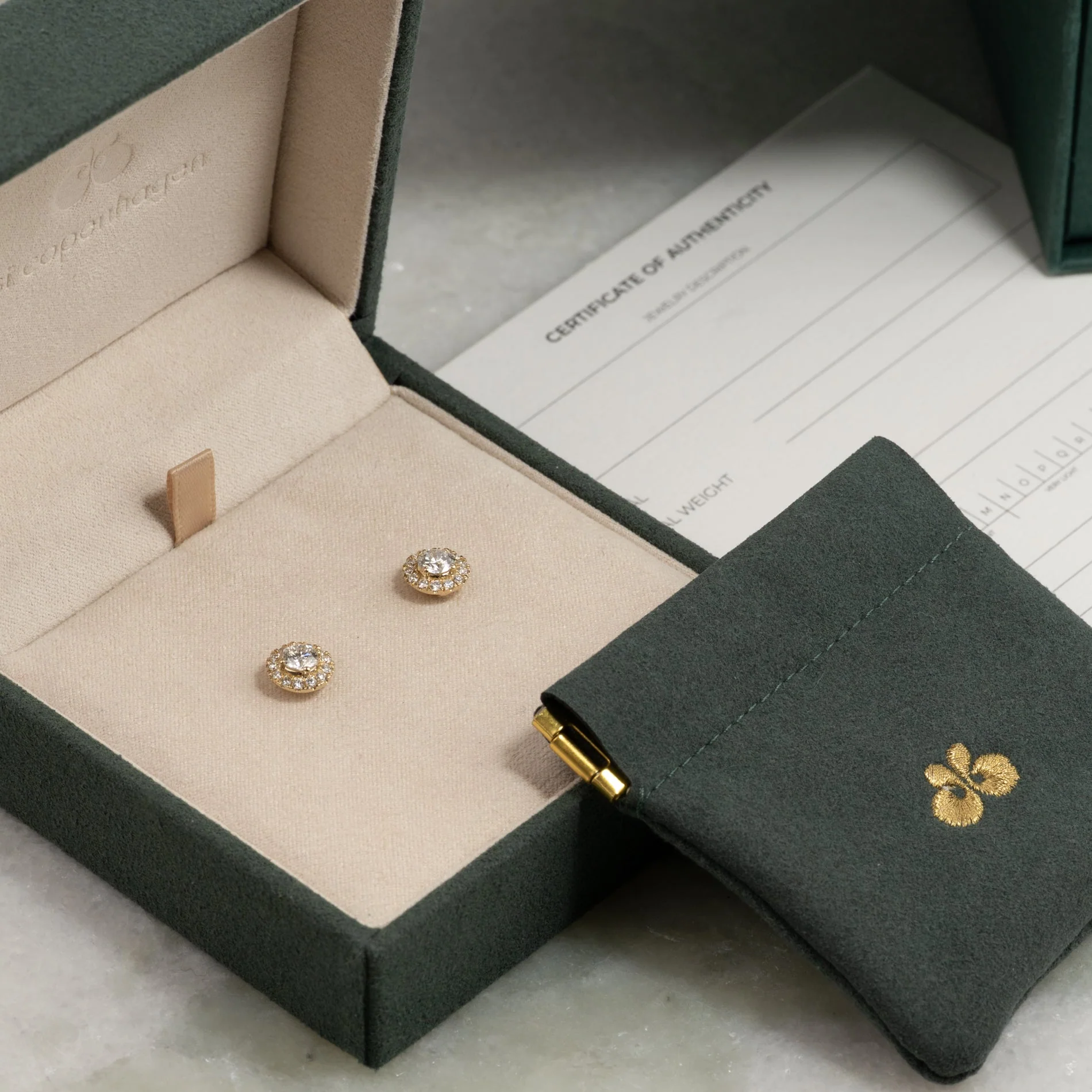 HALO LAB-DIAMOND STUD EARRING - 1.0ct - YG - Image 6