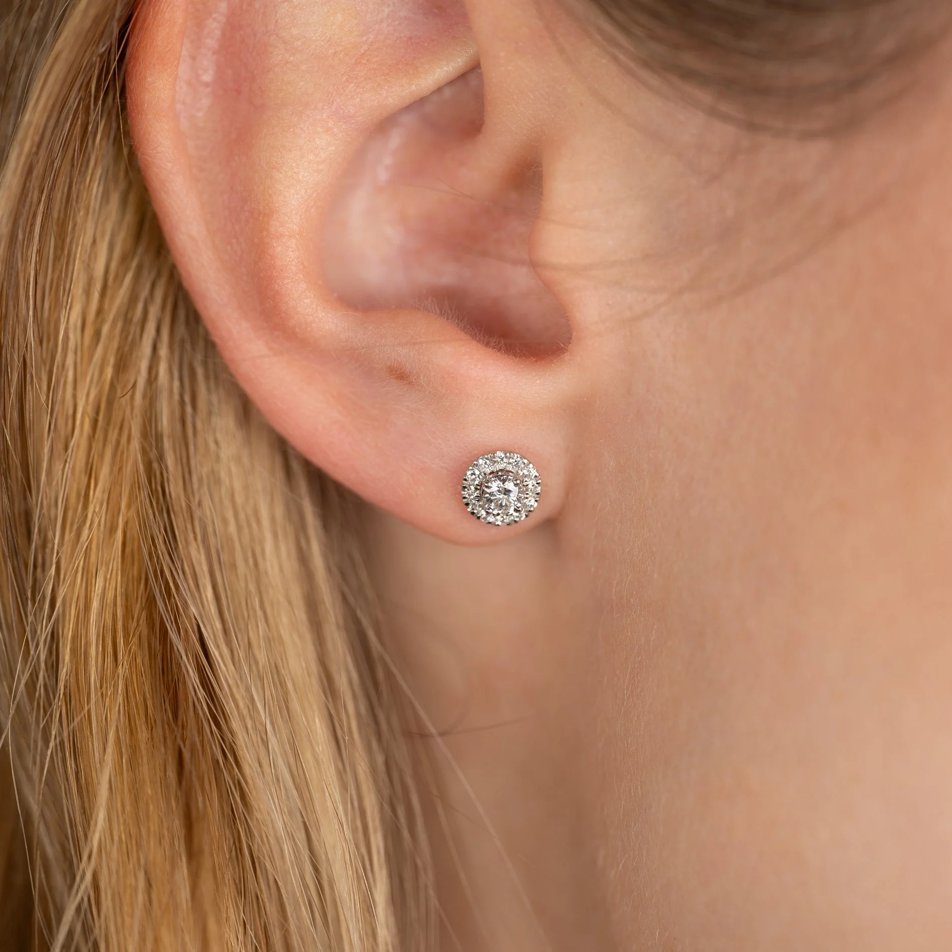 HALO LAB-DIAMOND STUD EARRING - Image 5