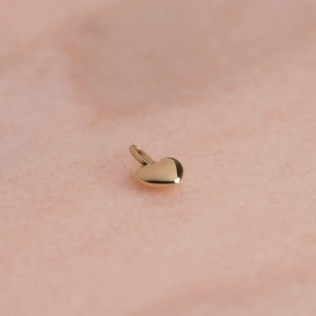 HEART SOLID GOLD PENDANT - 7mm