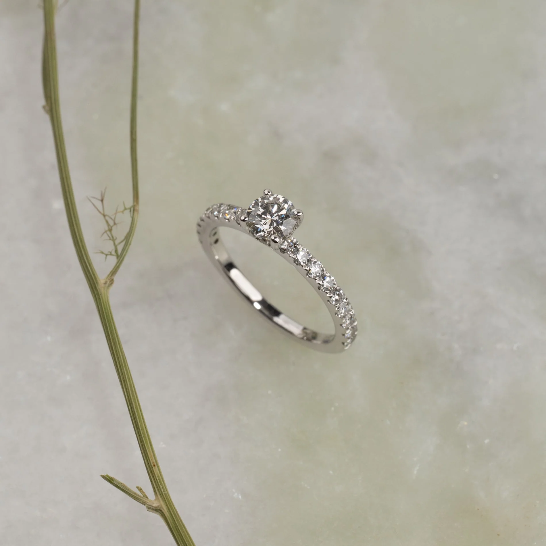 HIDDEN-HALO ALLIANCE DIAMOND RING