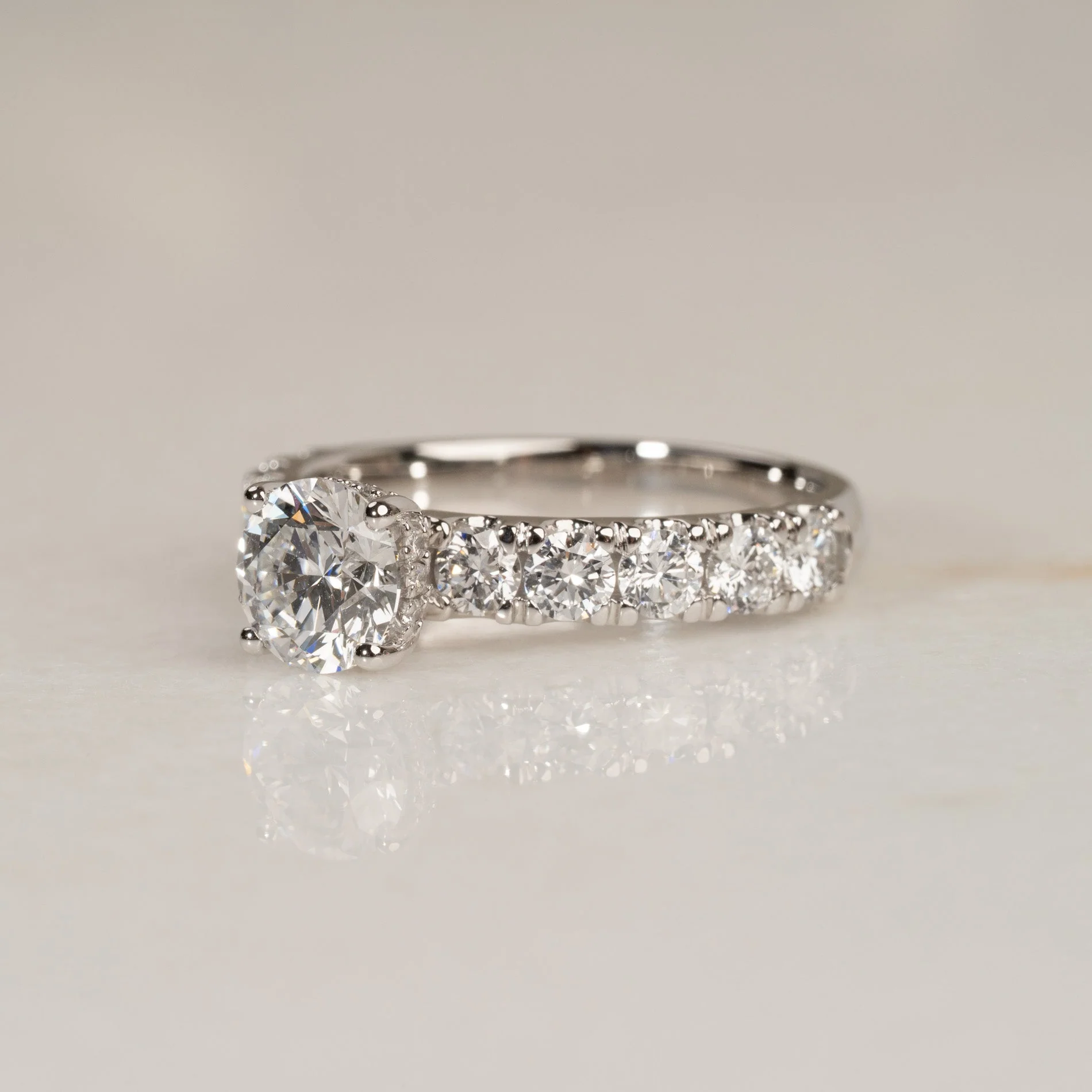 HIDDEN-HALO WIDE ALLIANCE LAB-DIAMOND RING - 2.0ct - WG - Image 3