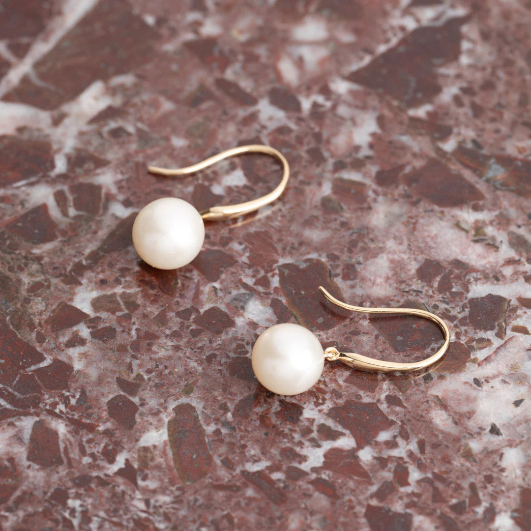 HILDA PEARL SOLID GOLD EARRING - Image 2